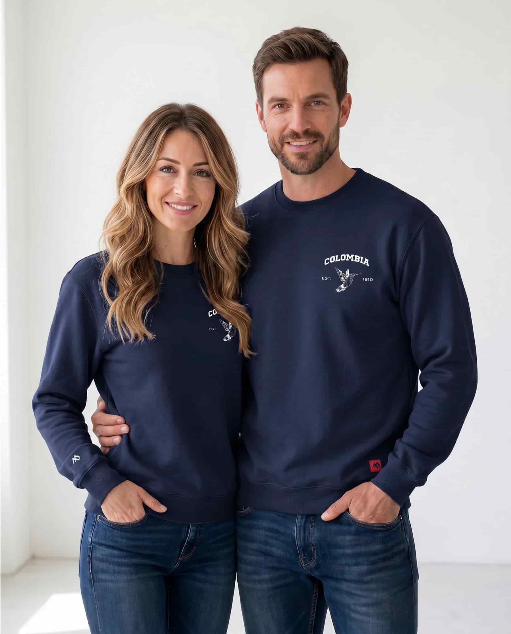 Buzo Unisex Azul Oxford  Colibrí Escudo - miniatura 1