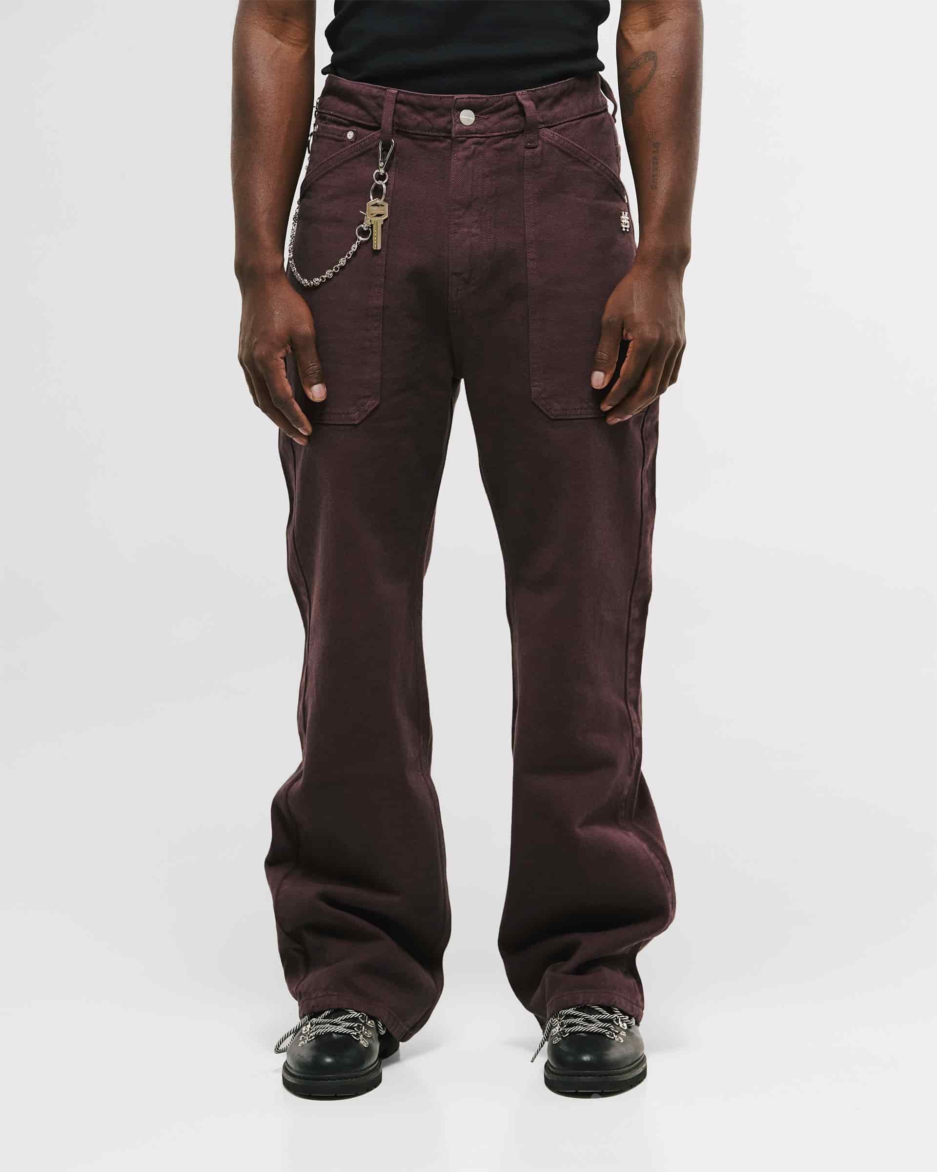 Pocket Straight Pants – Burgundy - miniatura 2