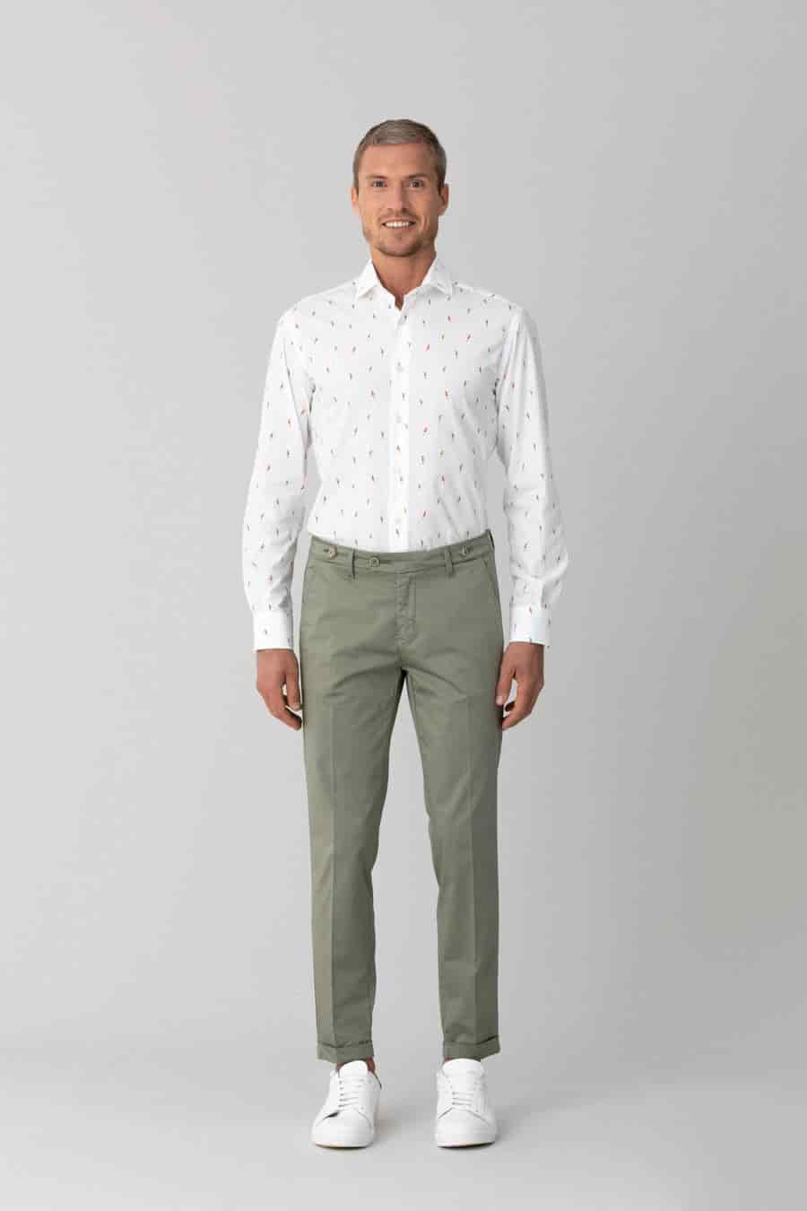 Men's cotton pants military green mauro - miniatura 5