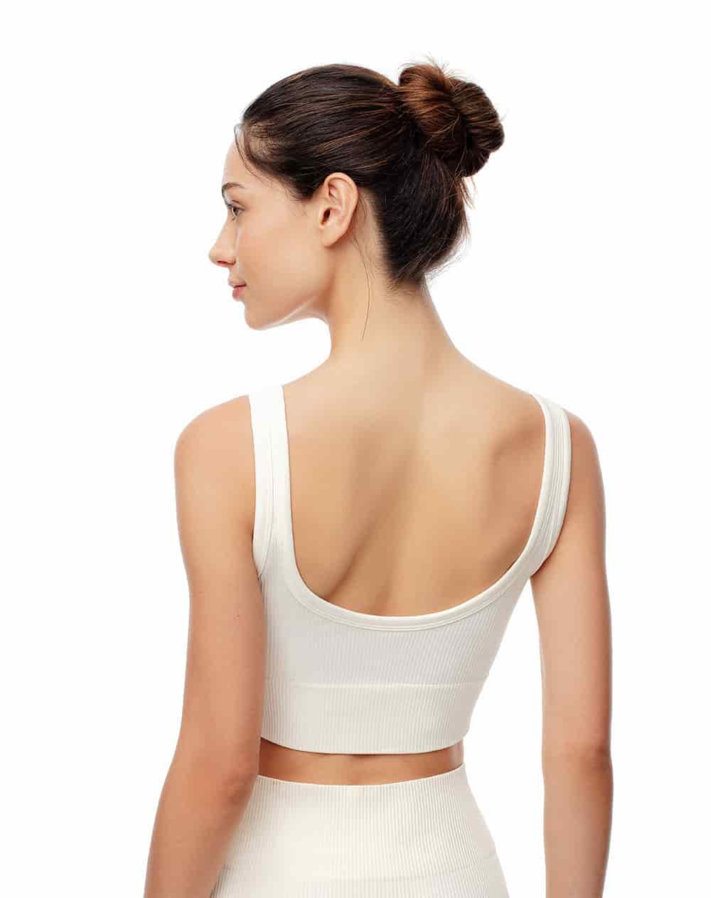 Crop top deportivo mujer seamless blanco - miniatura 2