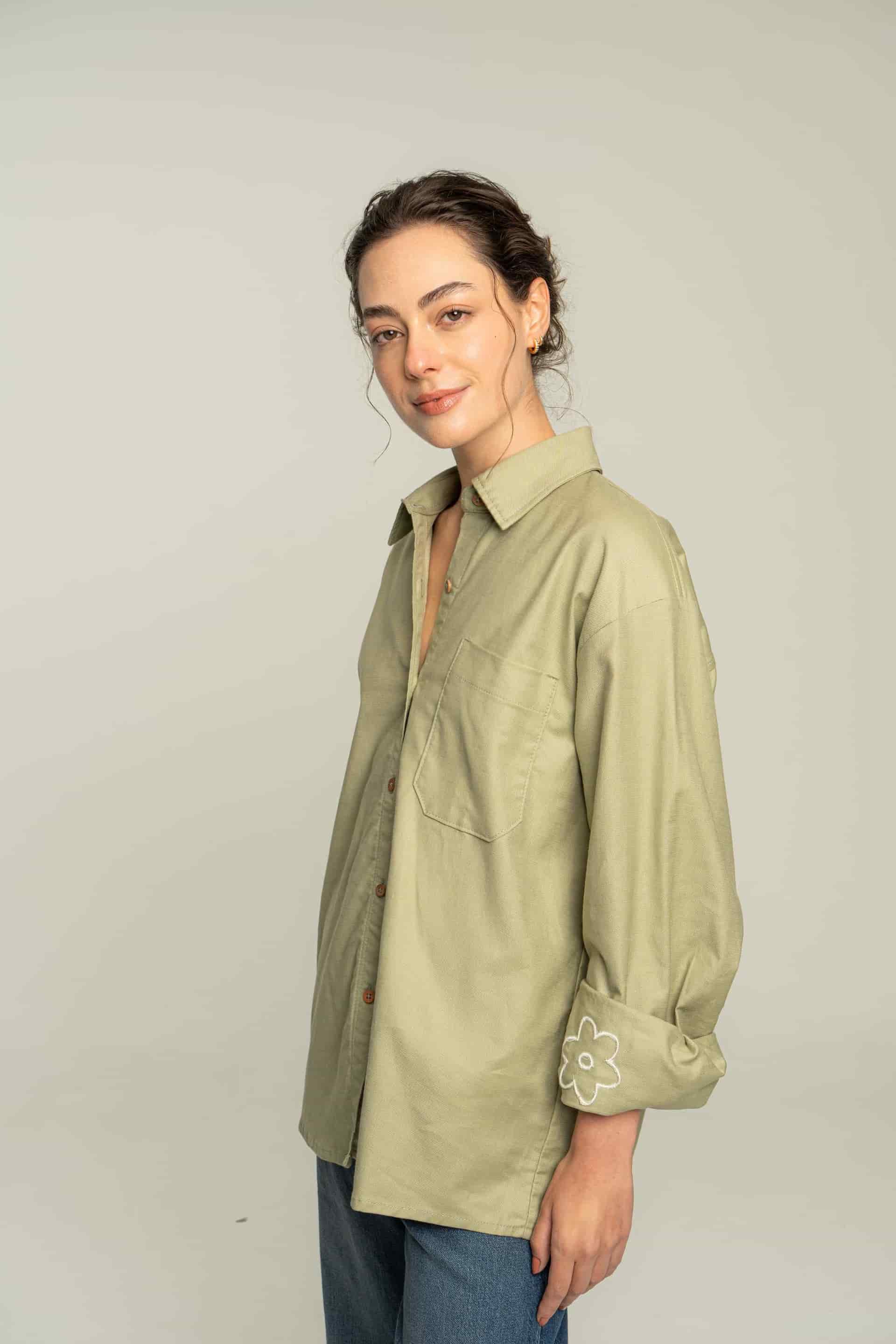 Camisa flor verde - miniatura 5