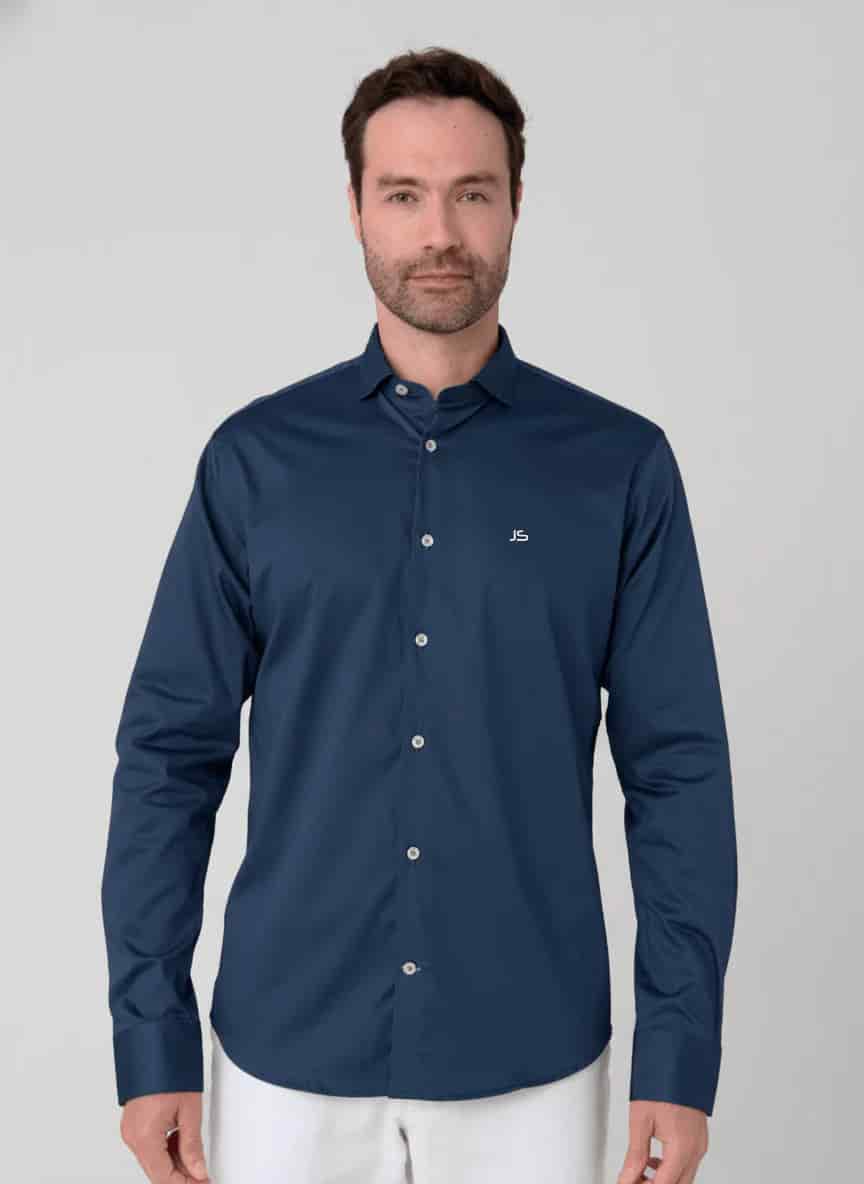 camisa ML con contrastes en cuello - miniatura 1