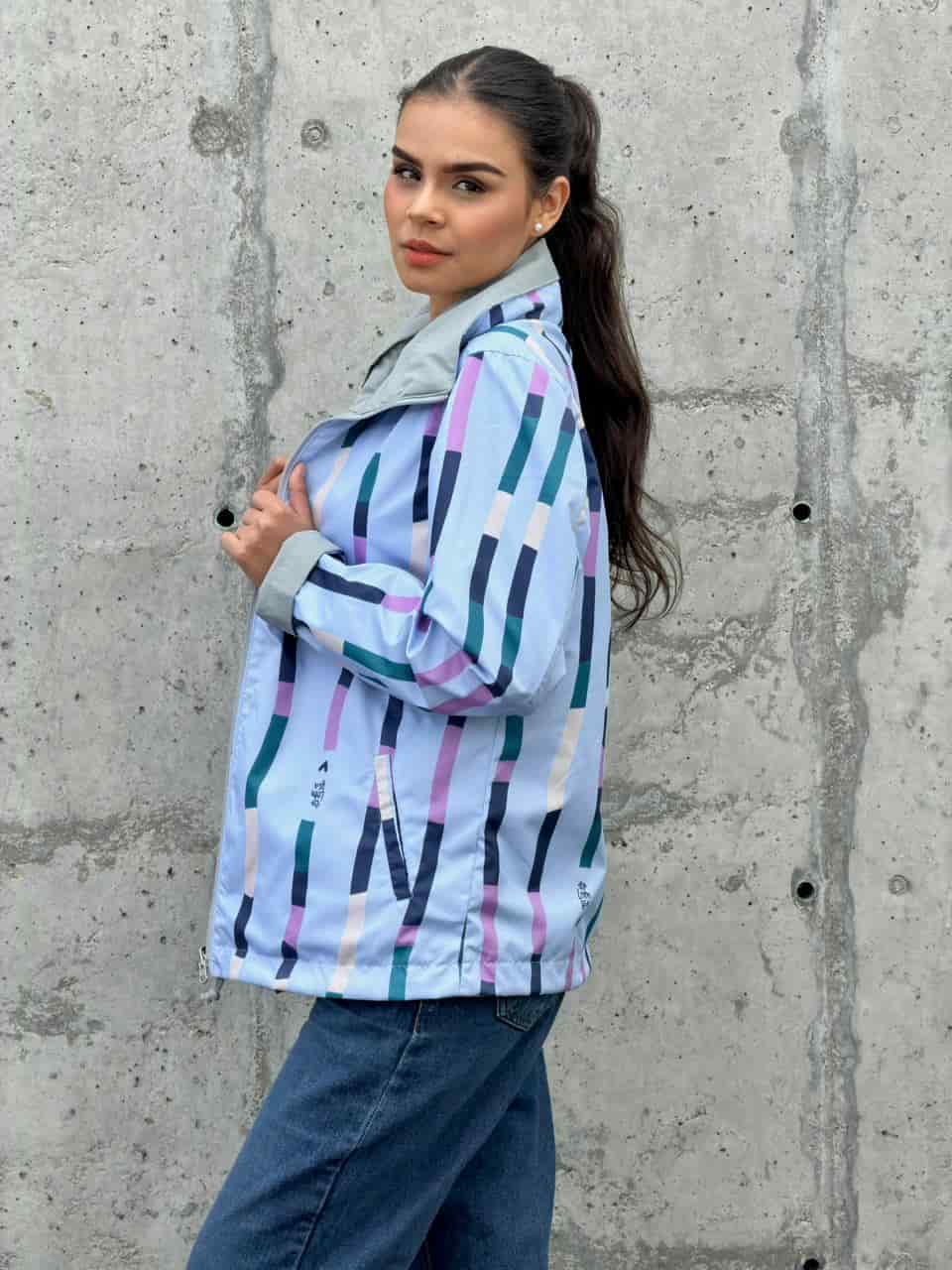 Chaqueta Doble Faz Azul Gris - miniatura 3