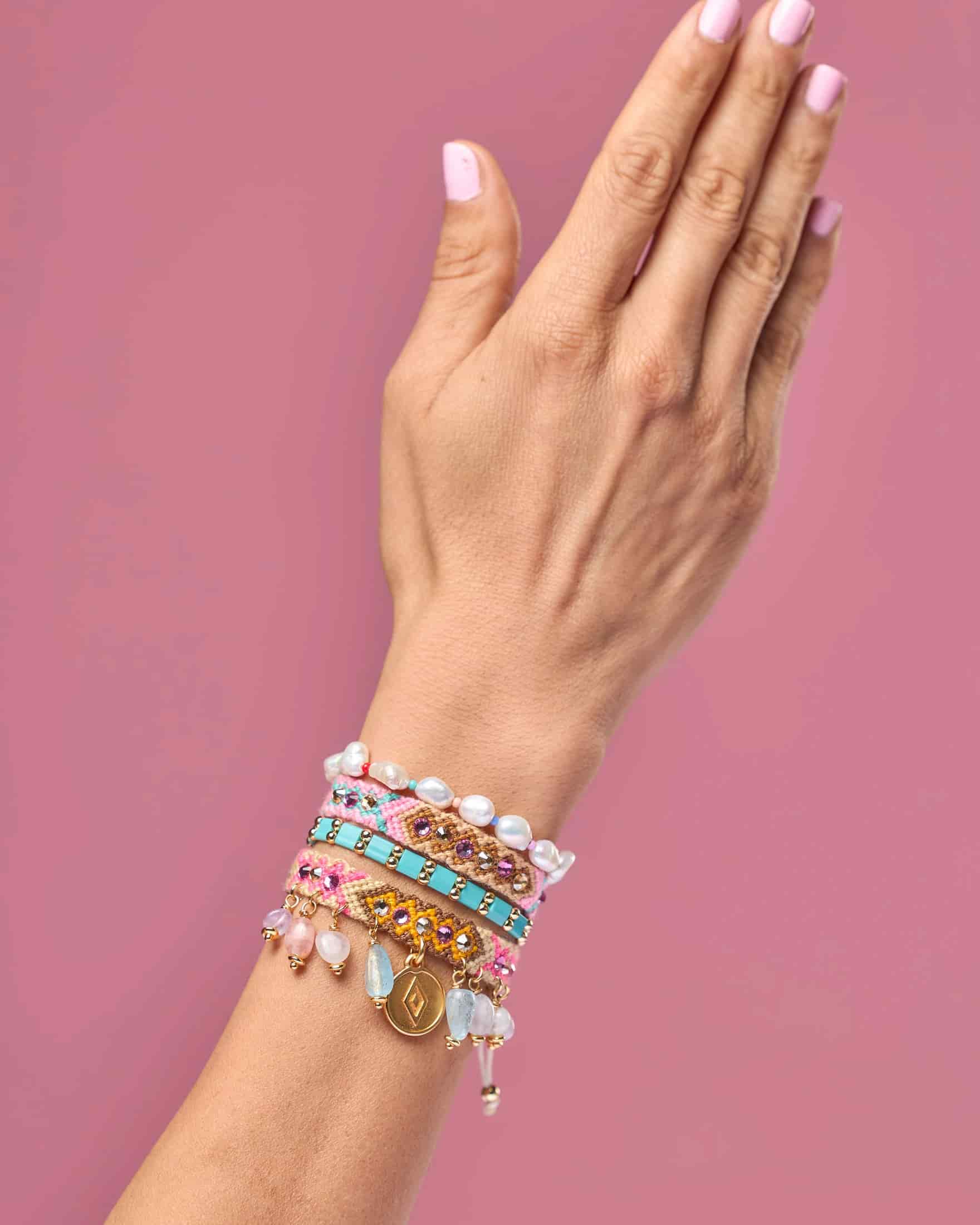Kalepsu Wayuu bracelet - vanilla - miniatura 7