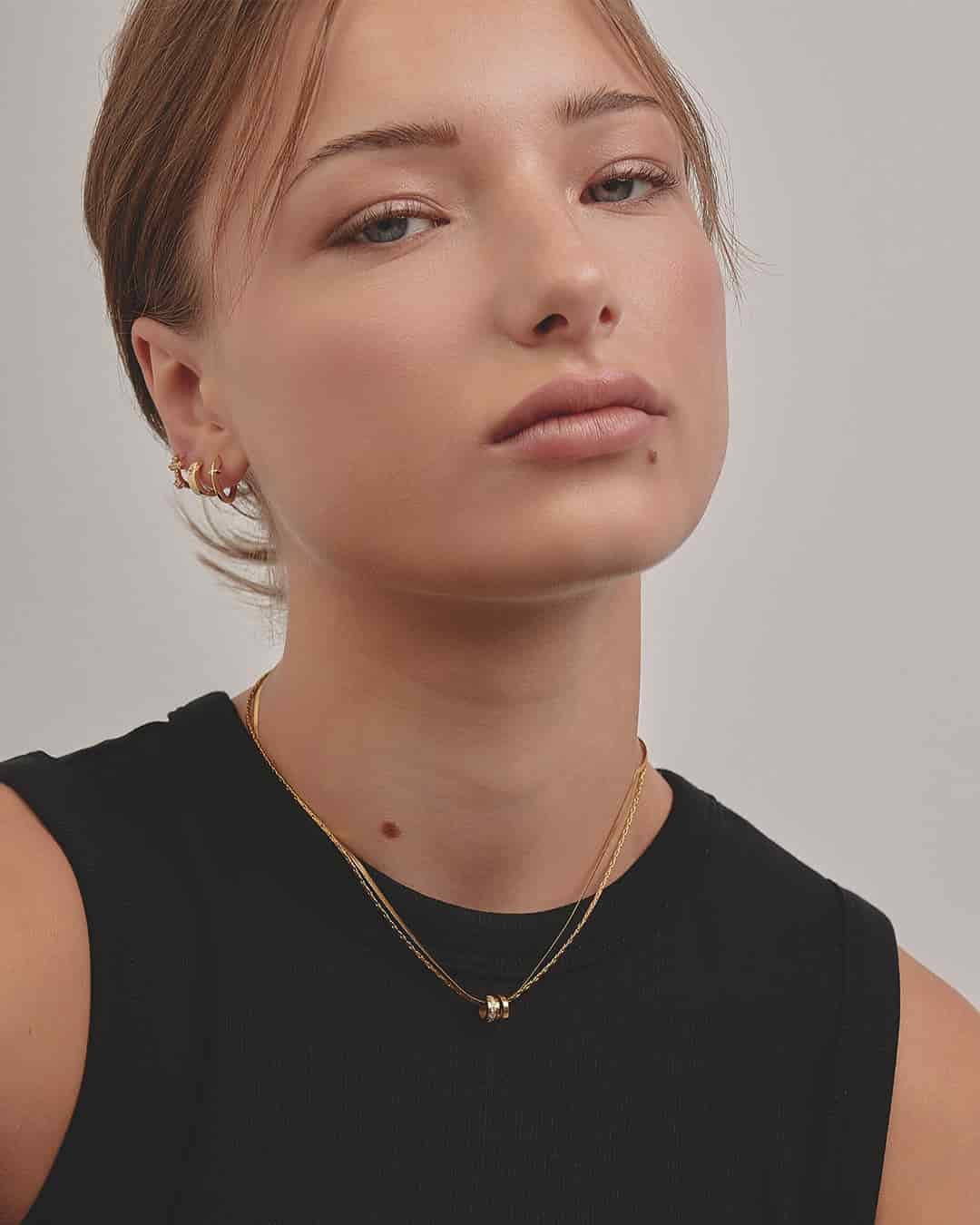 Collar Doble Cadena y Aros - miniatura 3