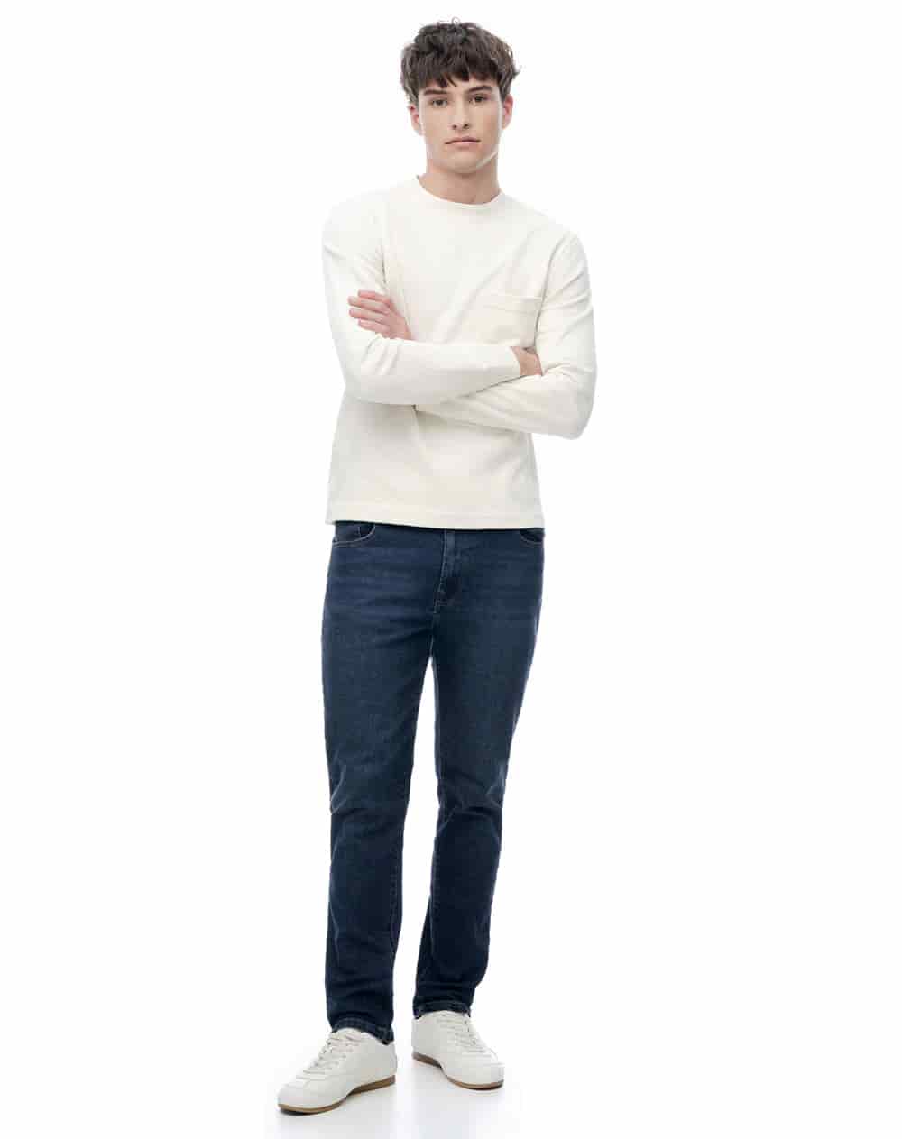 Jean slim tiro medio indigo hombre - miniatura 1