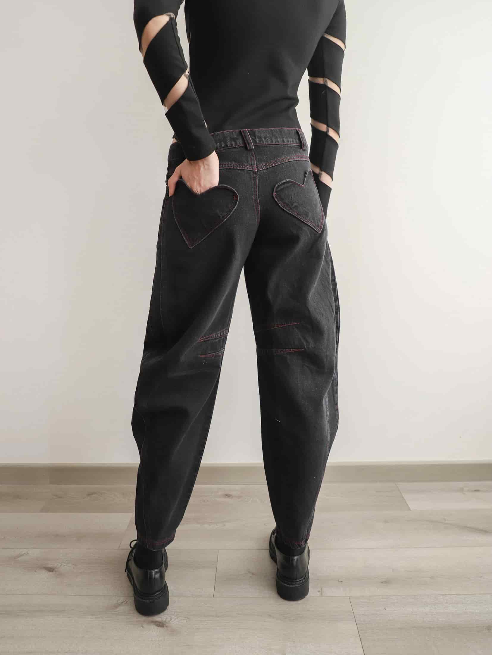 Two Hearts Barrel Pants Black - miniatura 5