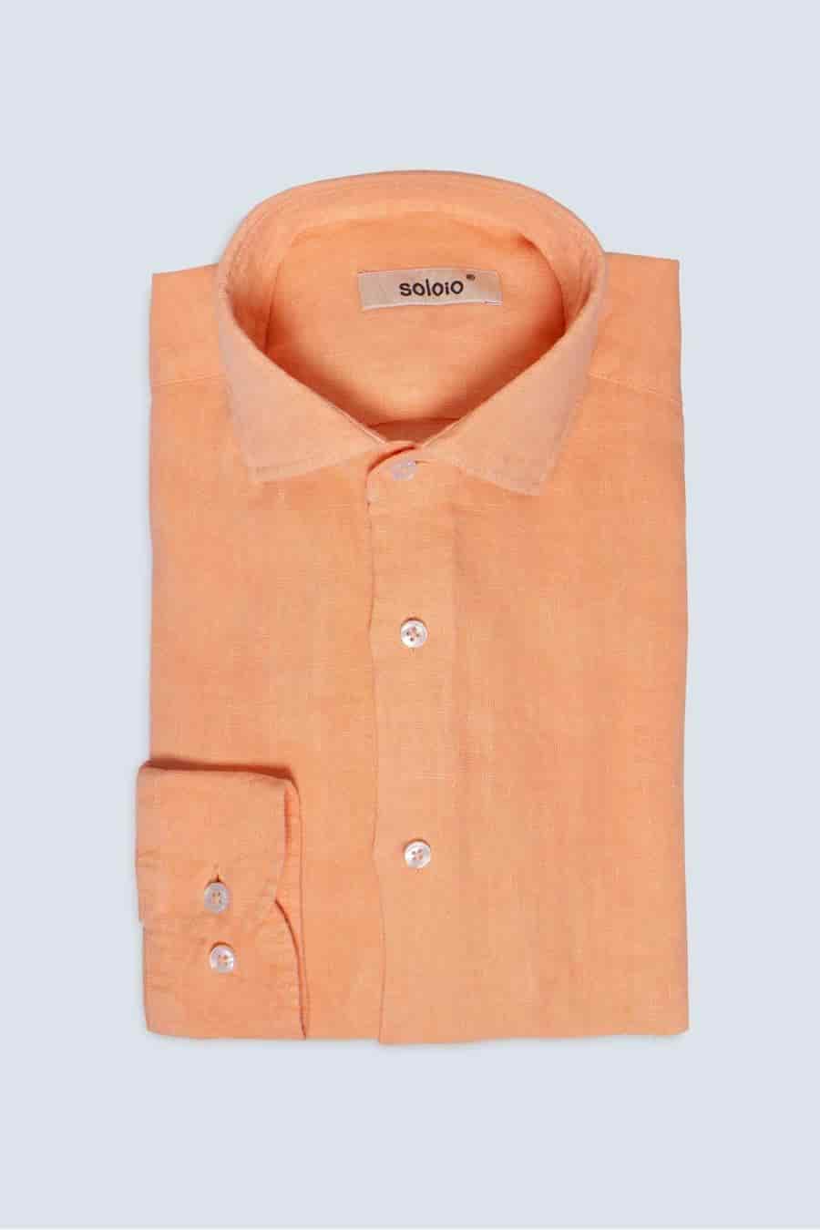 Men's linen shirt light coral - miniatura 3