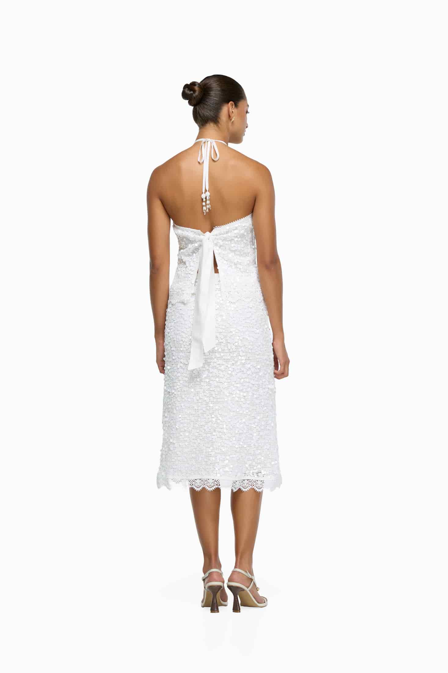 PEARLETTE MIDI SKIRT WHITE - miniatura 2