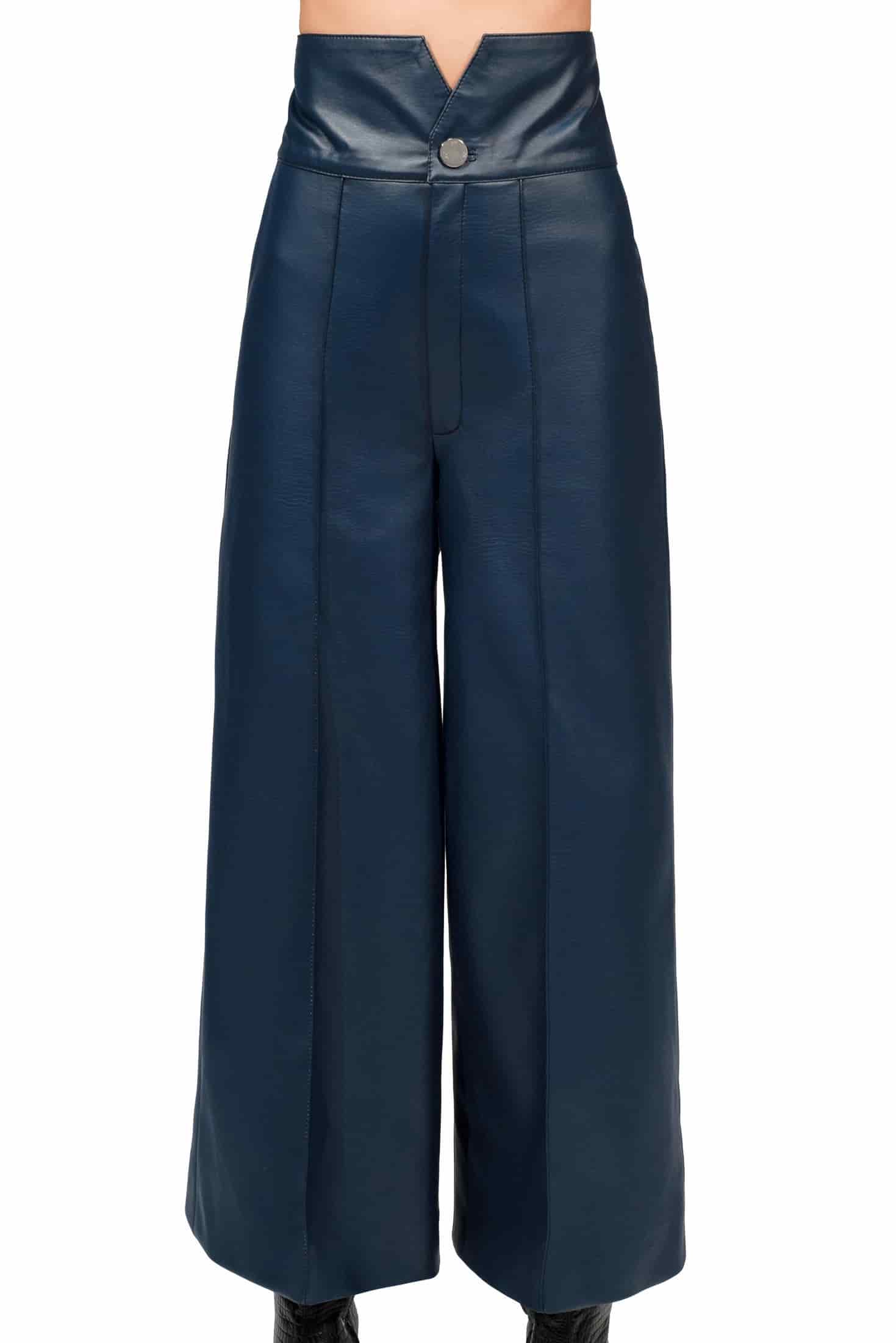 LEATHER HIGH WAIST CULOTTE - miniatura 1