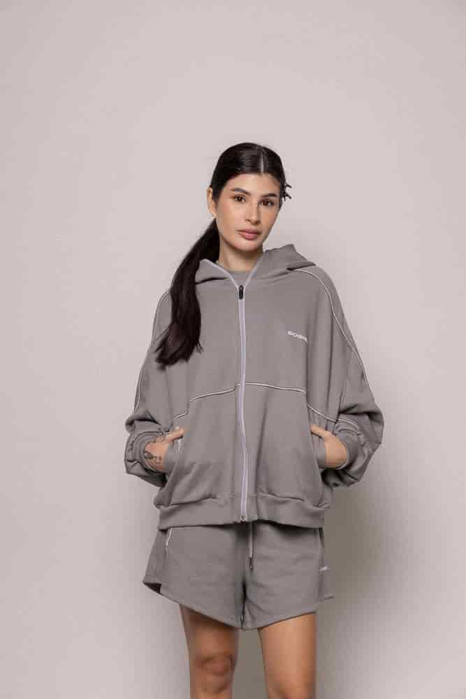 Hoodie 87/27 Sgo Dama-Gris - miniatura 2