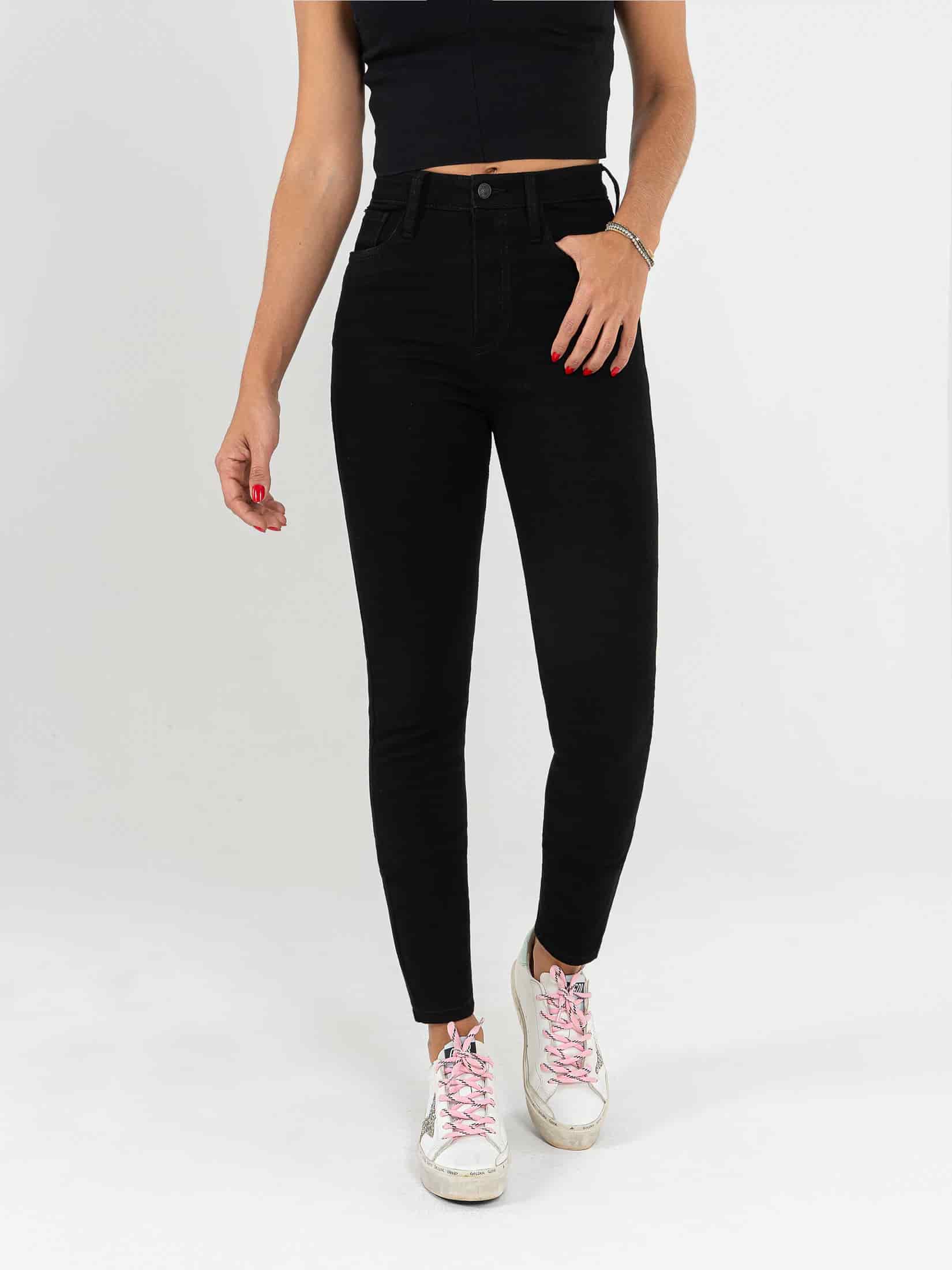 Ref: 064076  Jean skinny stretch, tiro alto, tono negro. - miniatura 1