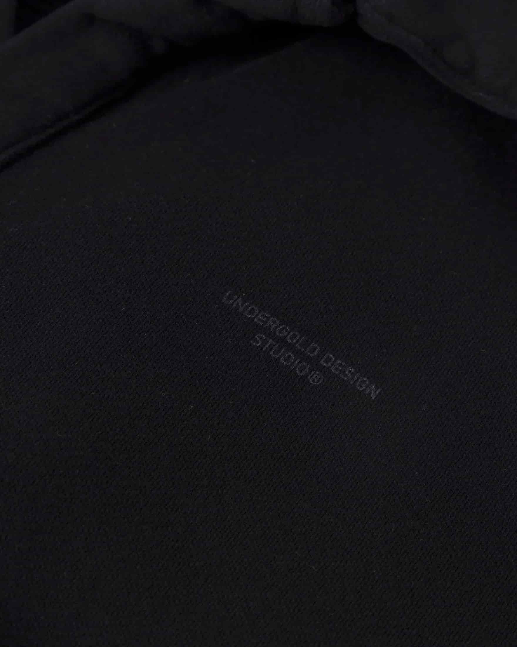 Basics Polo Collar Boxy Fit Hoodie Black - miniatura 11