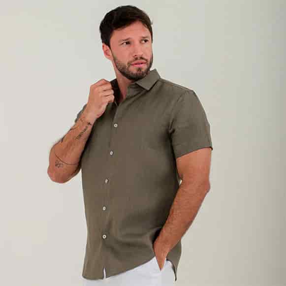 CAMISA MC 100% LINO HOMBRE - miniatura 16