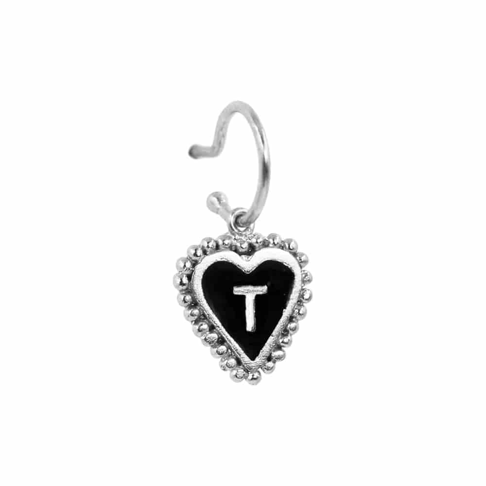 PreOrder Baby Hoops 9mm Letra Heart Plata - miniatura 27