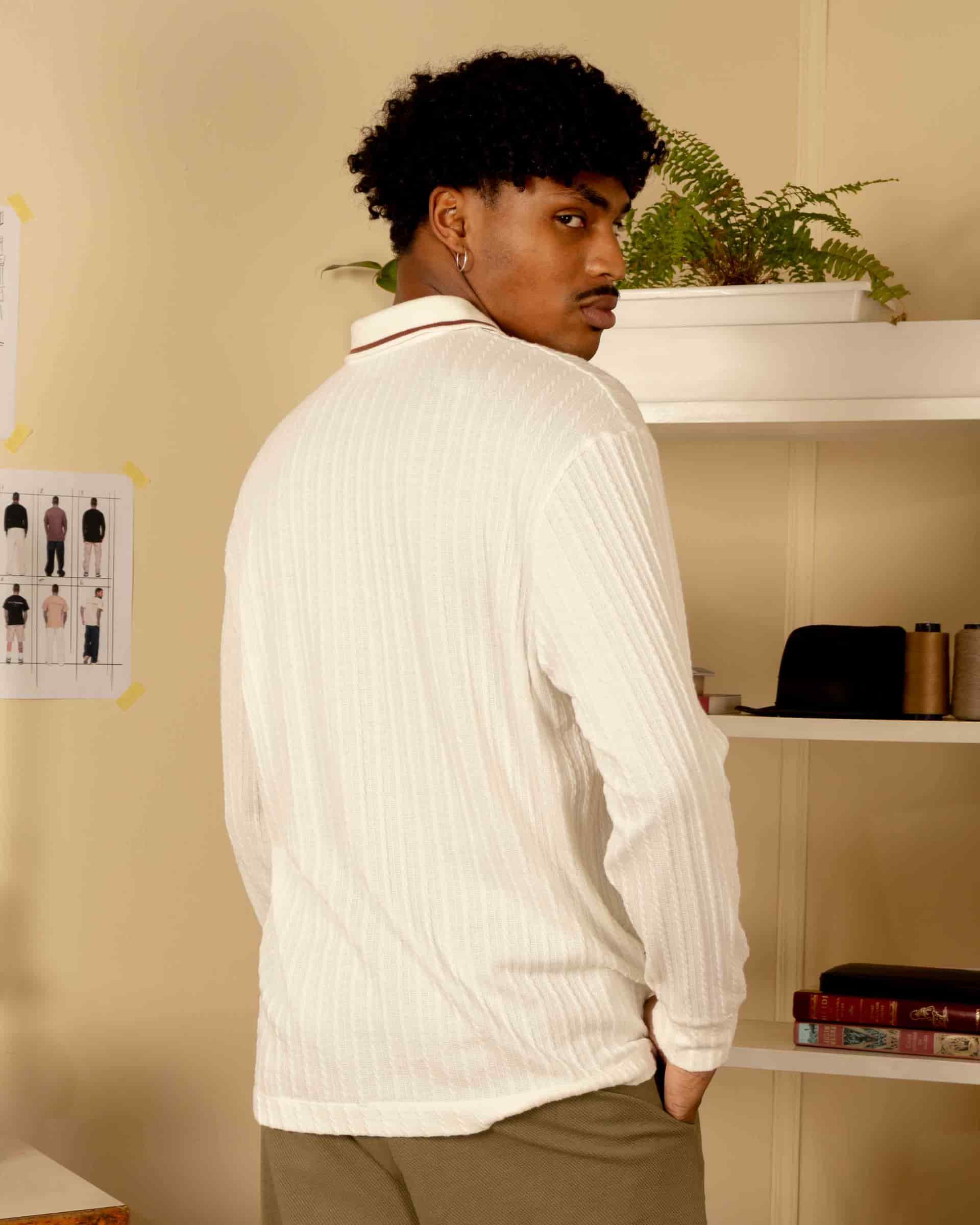 Polo Knit Sweater Beige - miniatura 2