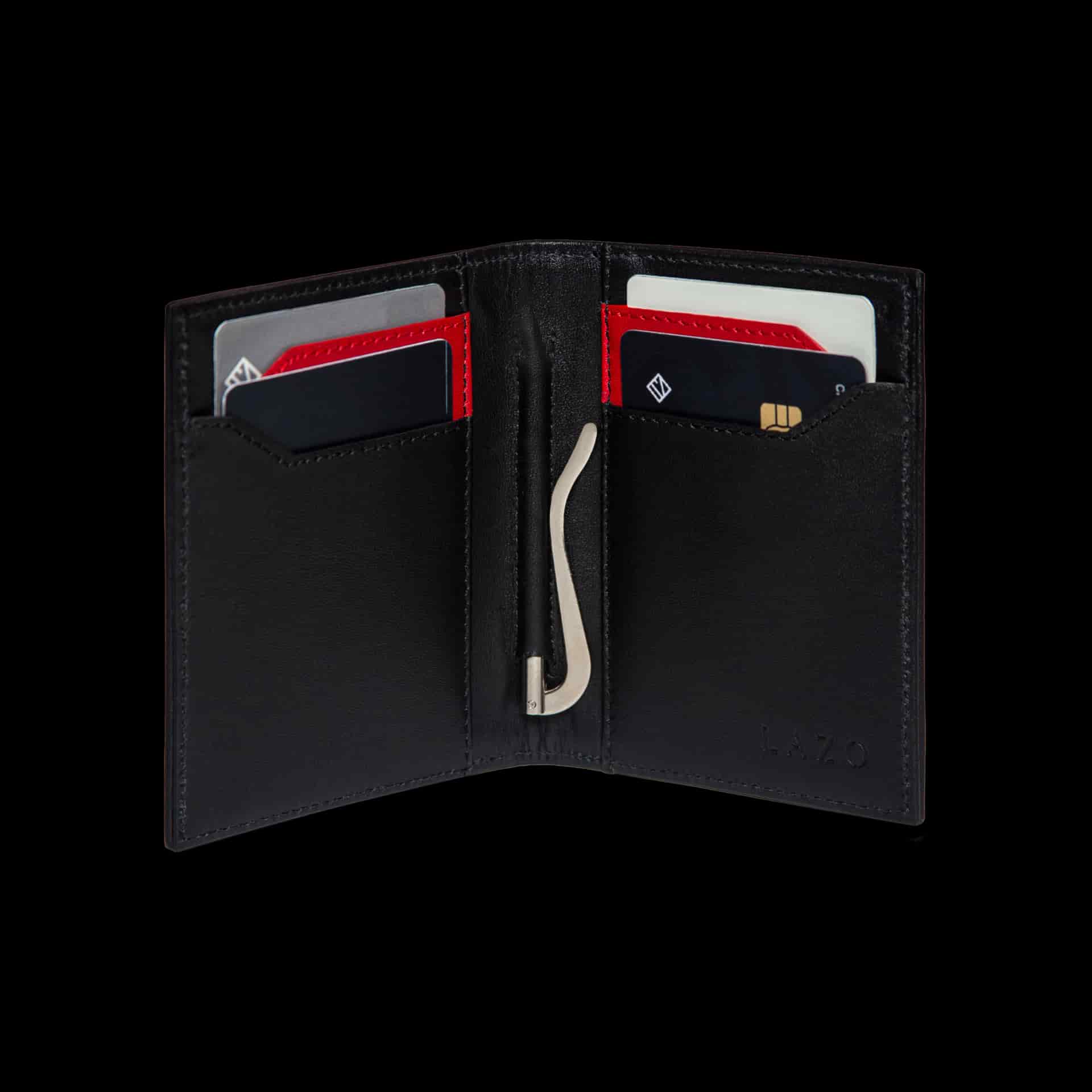 Billetera Compact con Clip (Carbono-Negra-Roja) — Con Grabado de Iniciales - miniatura 2