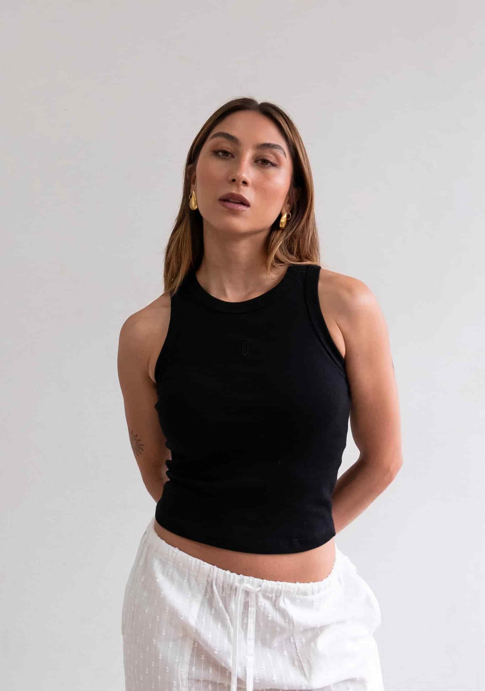 Tank top de algodón | Negro - miniatura 1