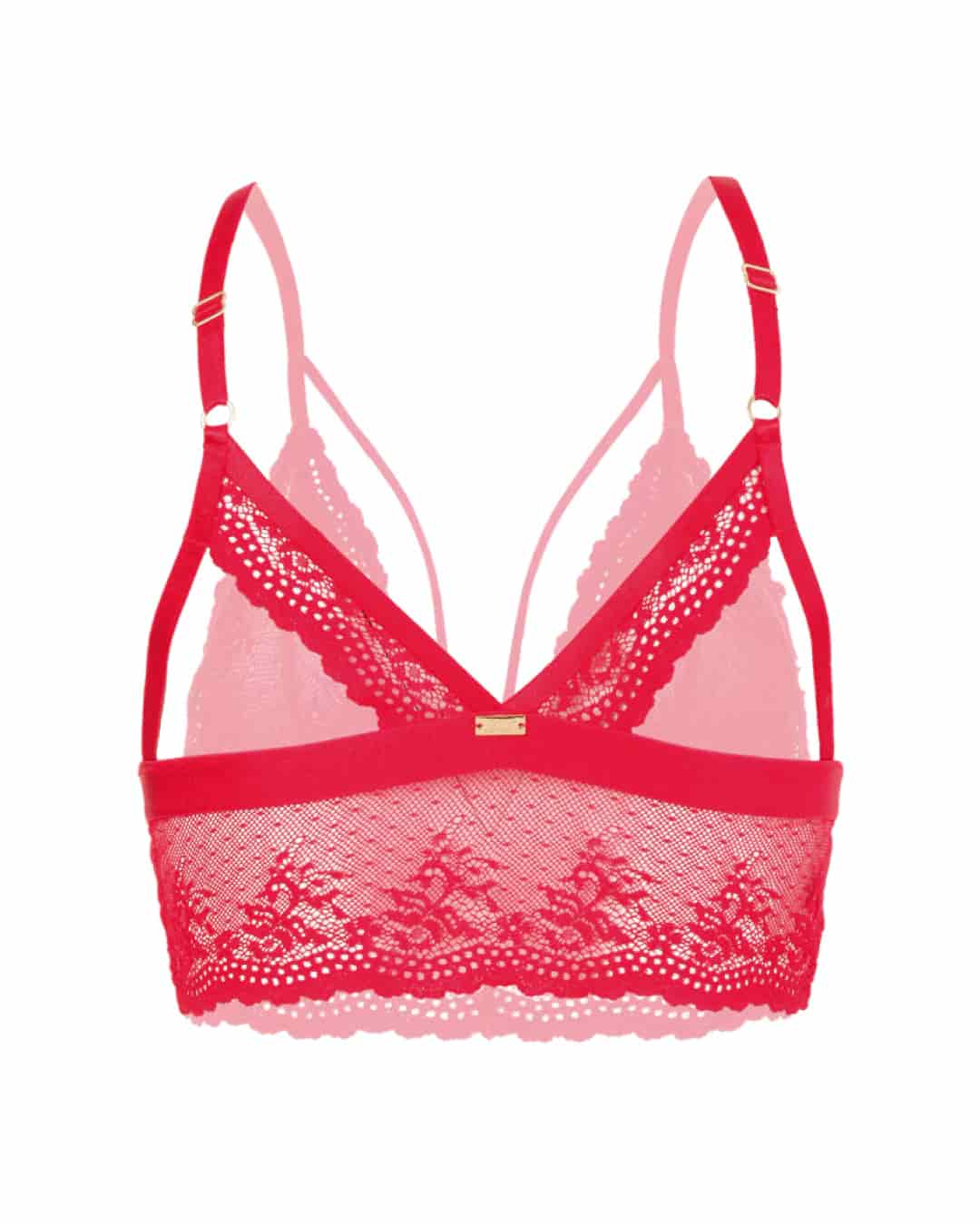 Bralette en encaje y malla - ONE LOVE ROJO - miniatura 5