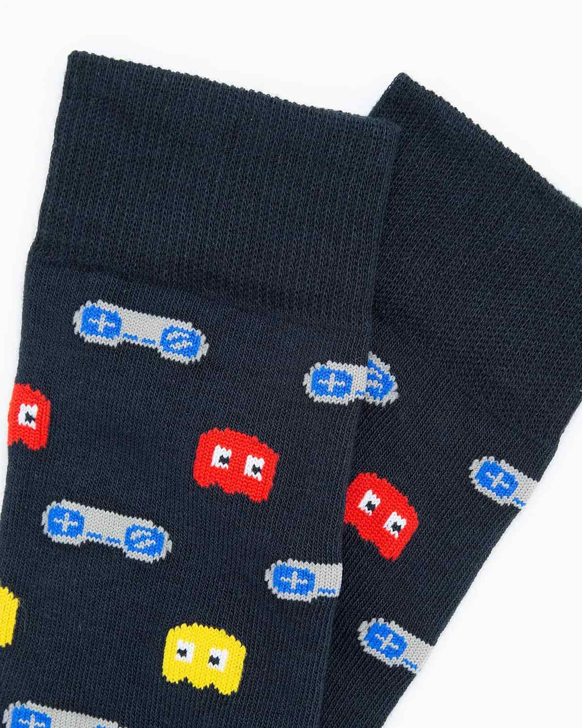 Medias Algodón Estampado Pacman - Fondo Azul - miniatura 2
