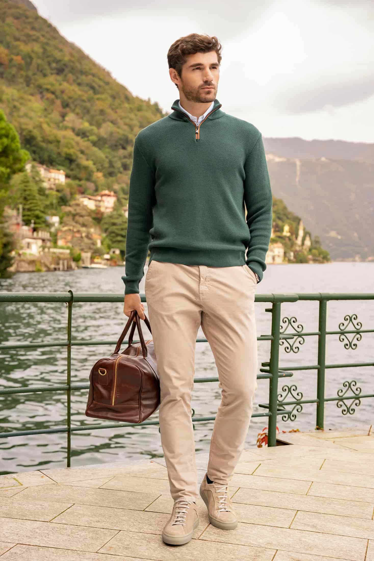 Suéter Halfzip Brienno Hombre Verde Pino - miniatura 2