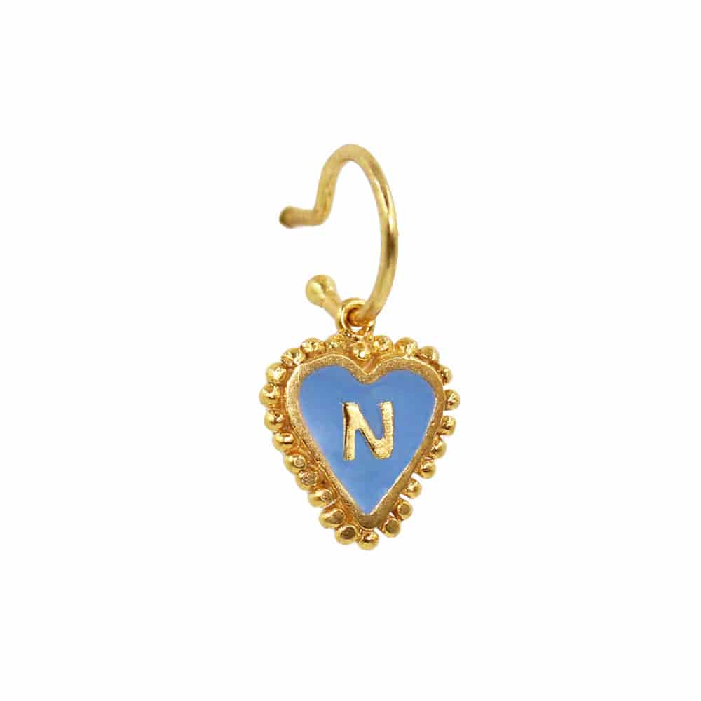 PreOrder Baby Hoops 9mm Letra Heart Plata - miniatura 40
