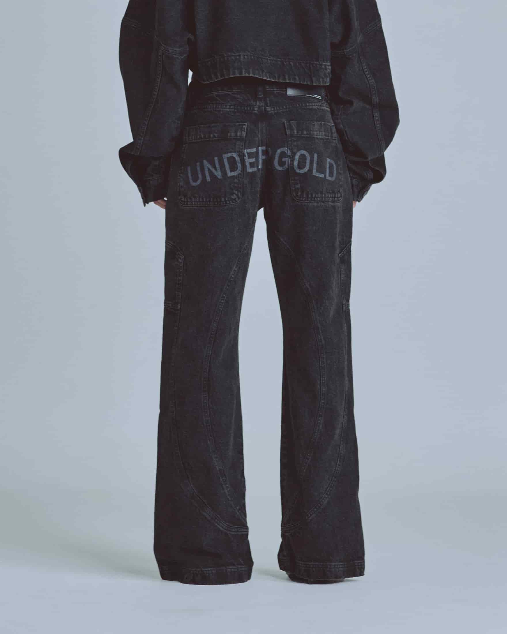 W Basics UNDERGOLD Panelled Wide Jeans Black - miniatura 2