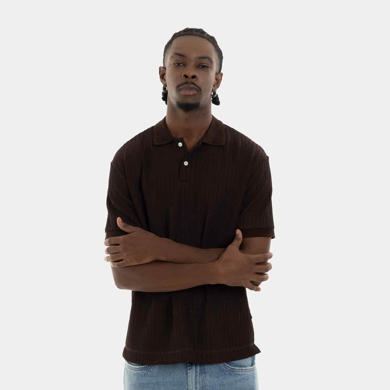 Refined Polo Knit Chocolate - miniatura 2