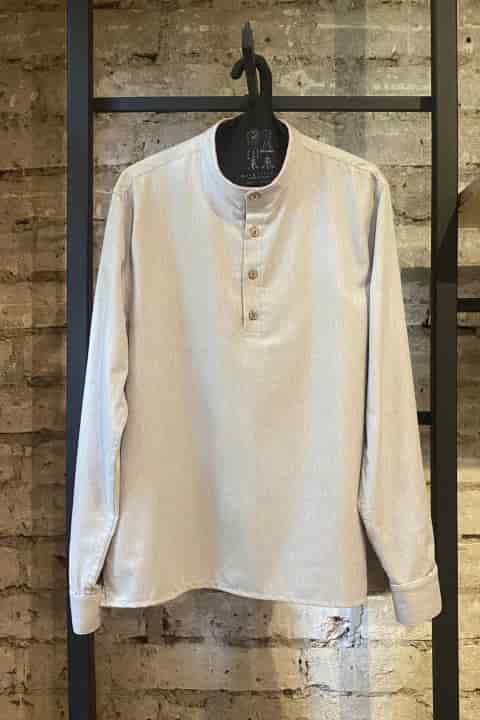 Camisa Para Hombre Manga Larga Blanca Estampado Símbolos - miniatura 2