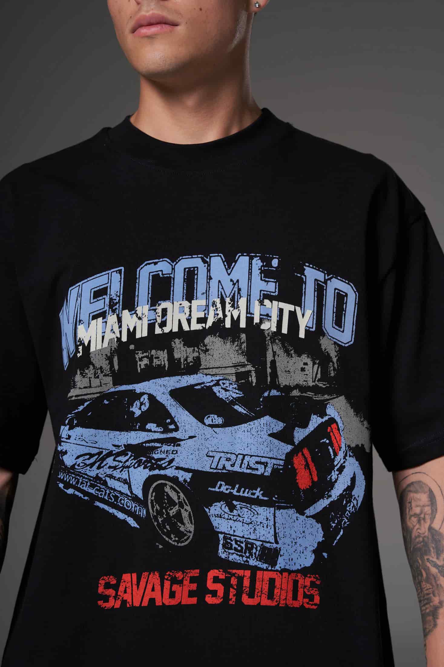 T shirt welcome to Miami azul 250 gramos 14604 - miniatura 5