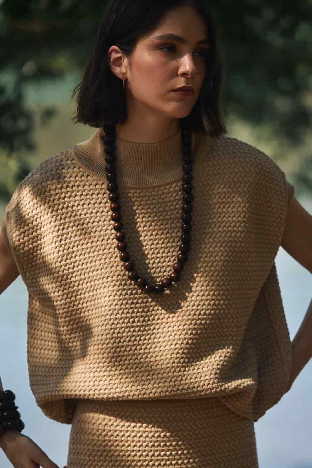 Blusa Diletta Taupe - miniatura 1