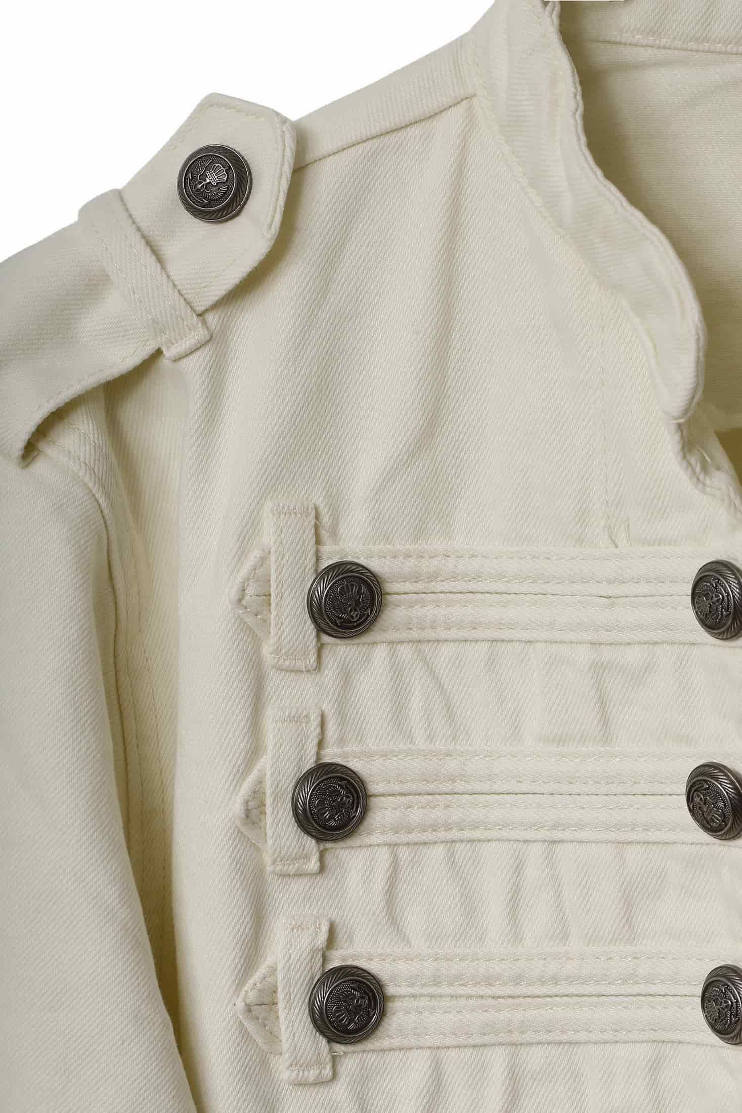 DENIM NAPOLEON JACKET, WHITE - miniatura 4