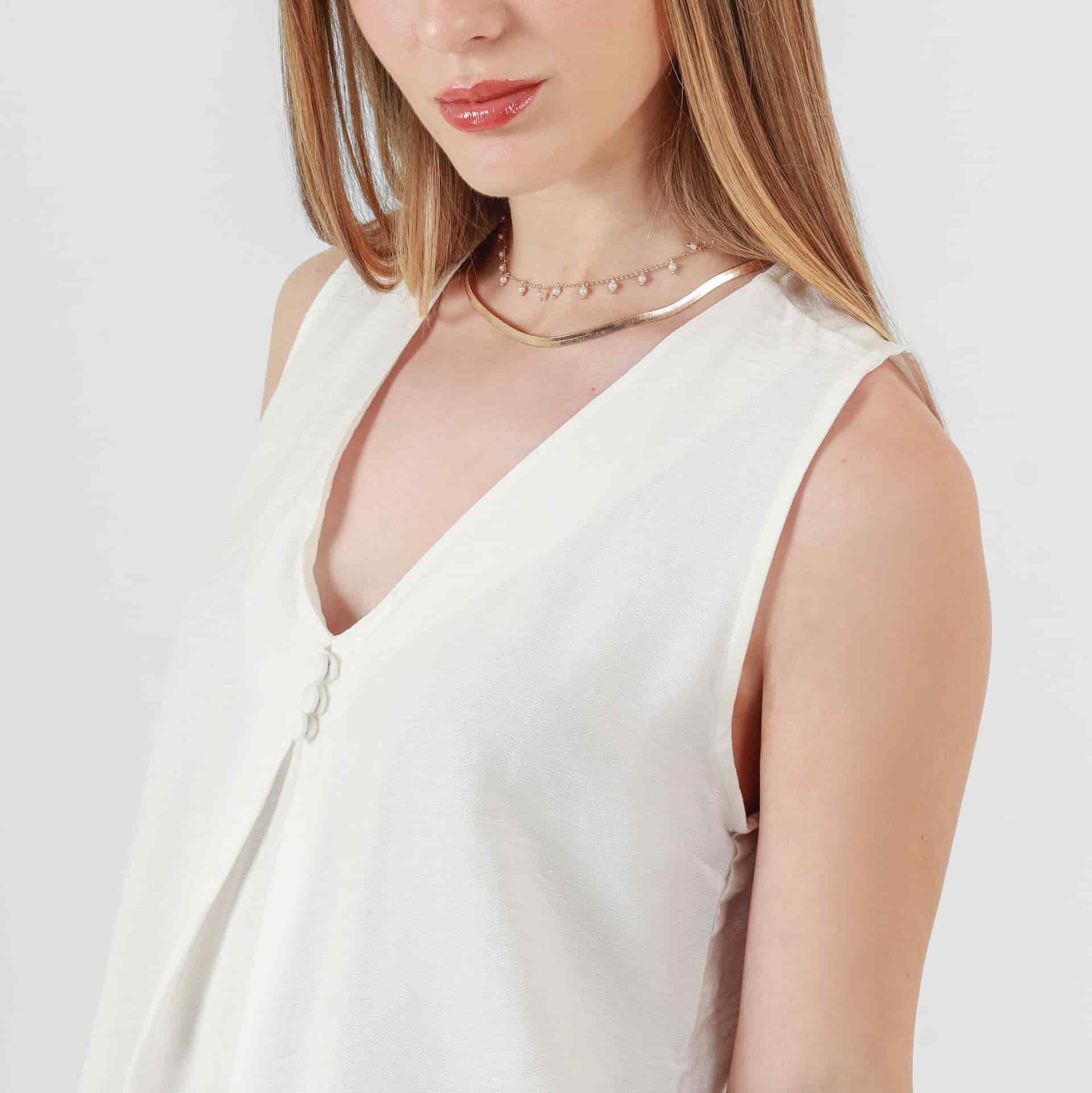 Blusa Cuello V Manga Sisa - miniatura 8