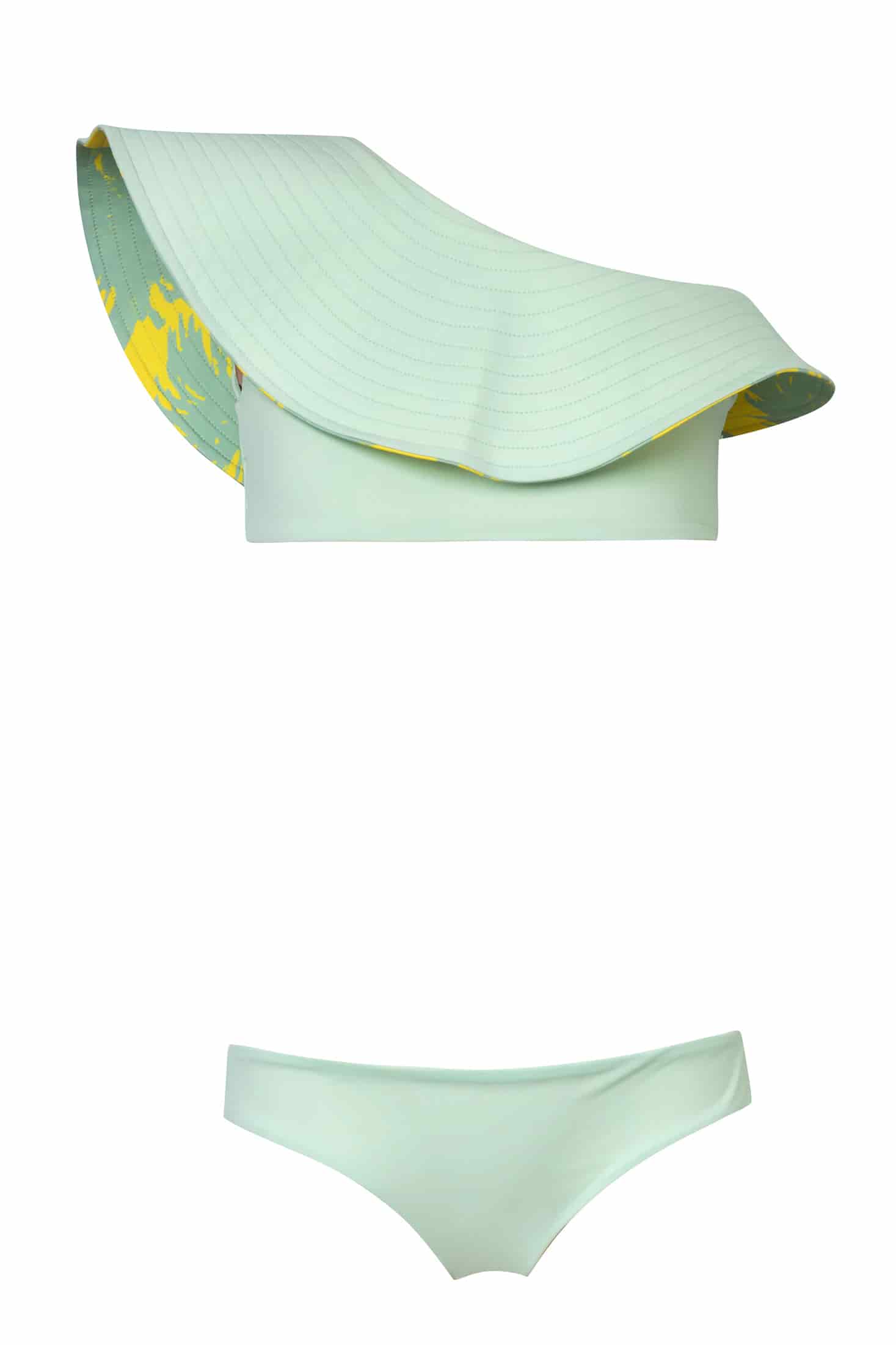 Mini Sunset Waves / Lime Palms - Mint - miniatura 3