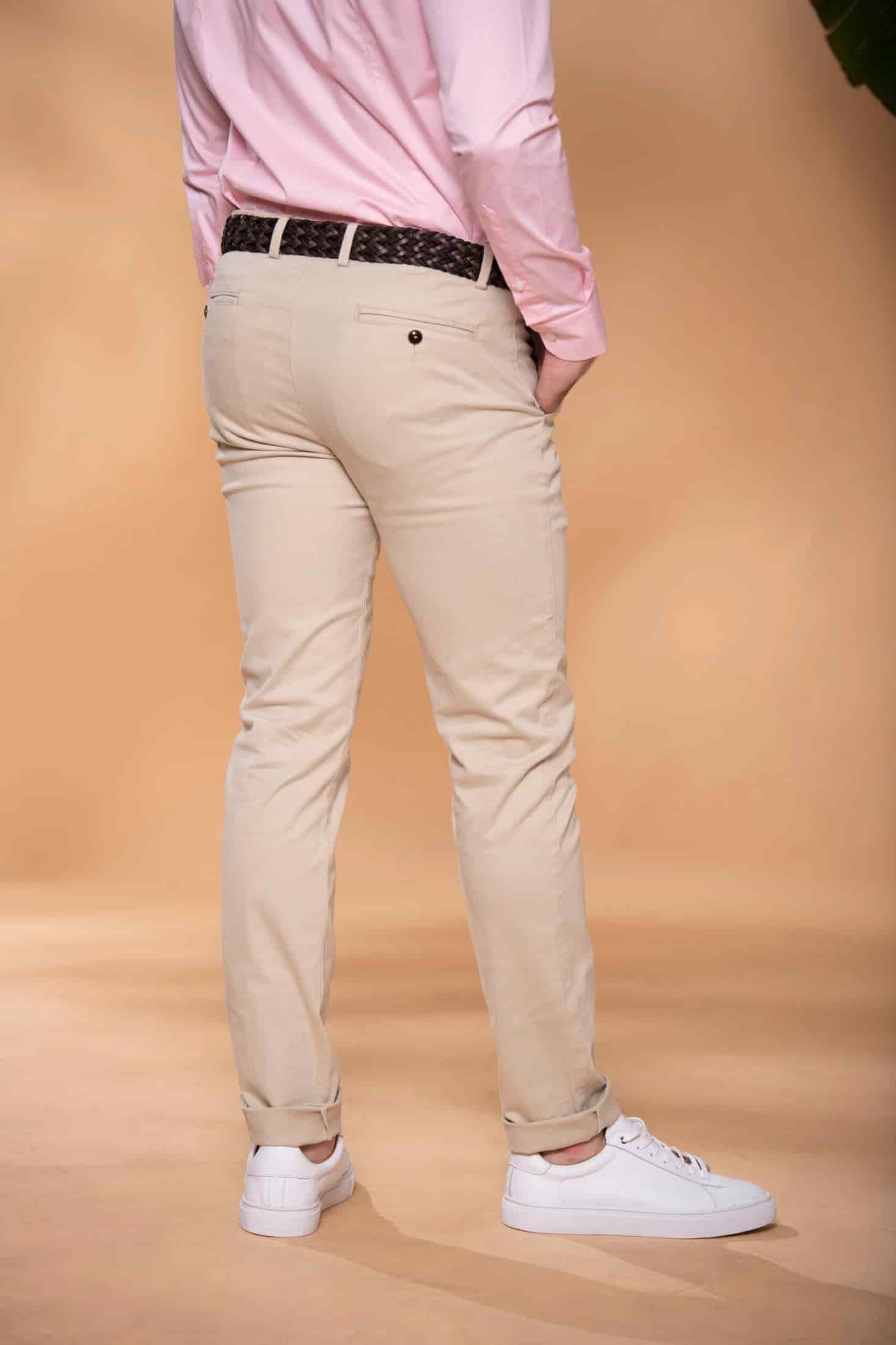 Pantalón Slim Fit Mezcla Algodón Habano - miniatura 2