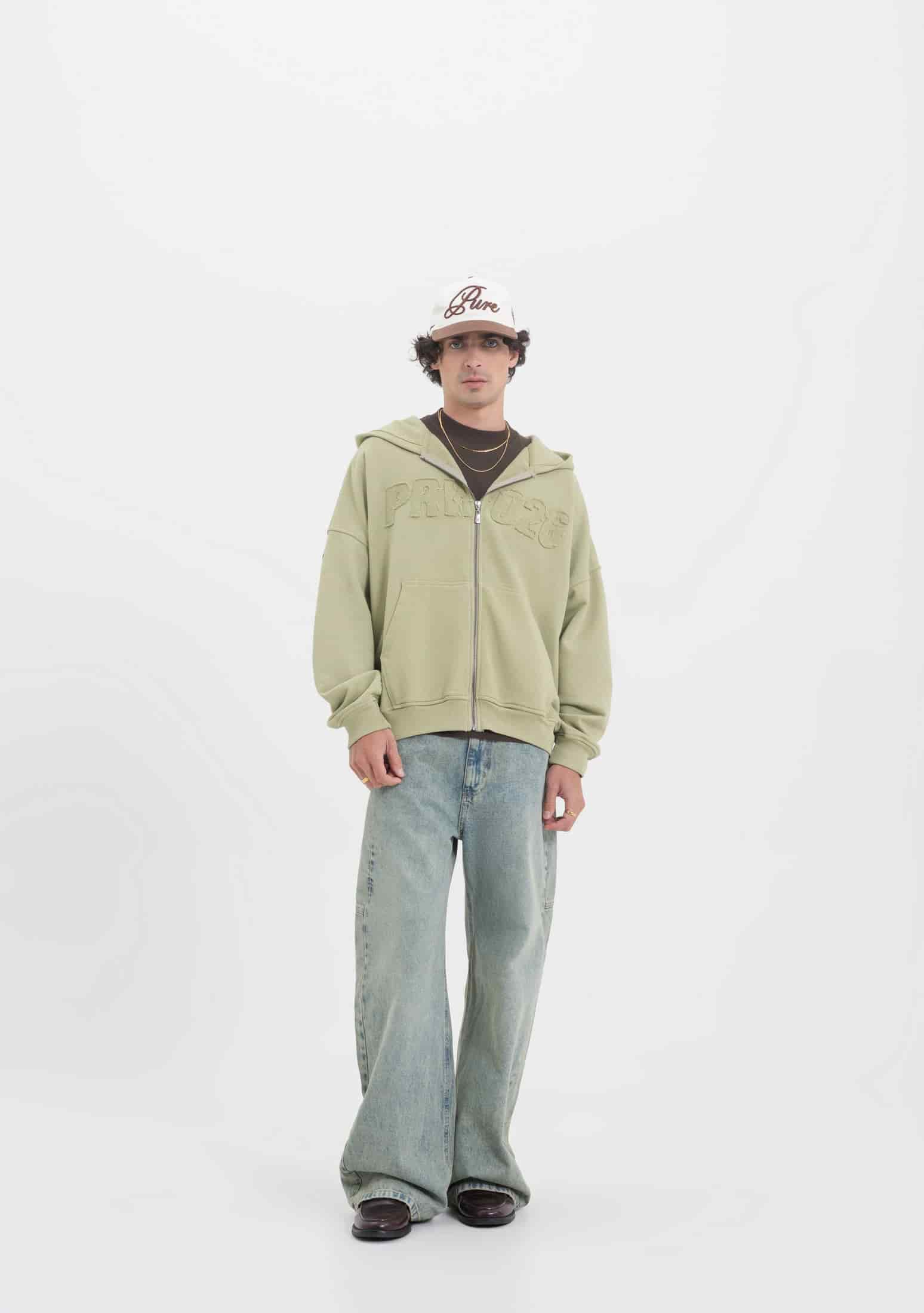 Across The Lines Green Zip Hoodie - miniatura 5