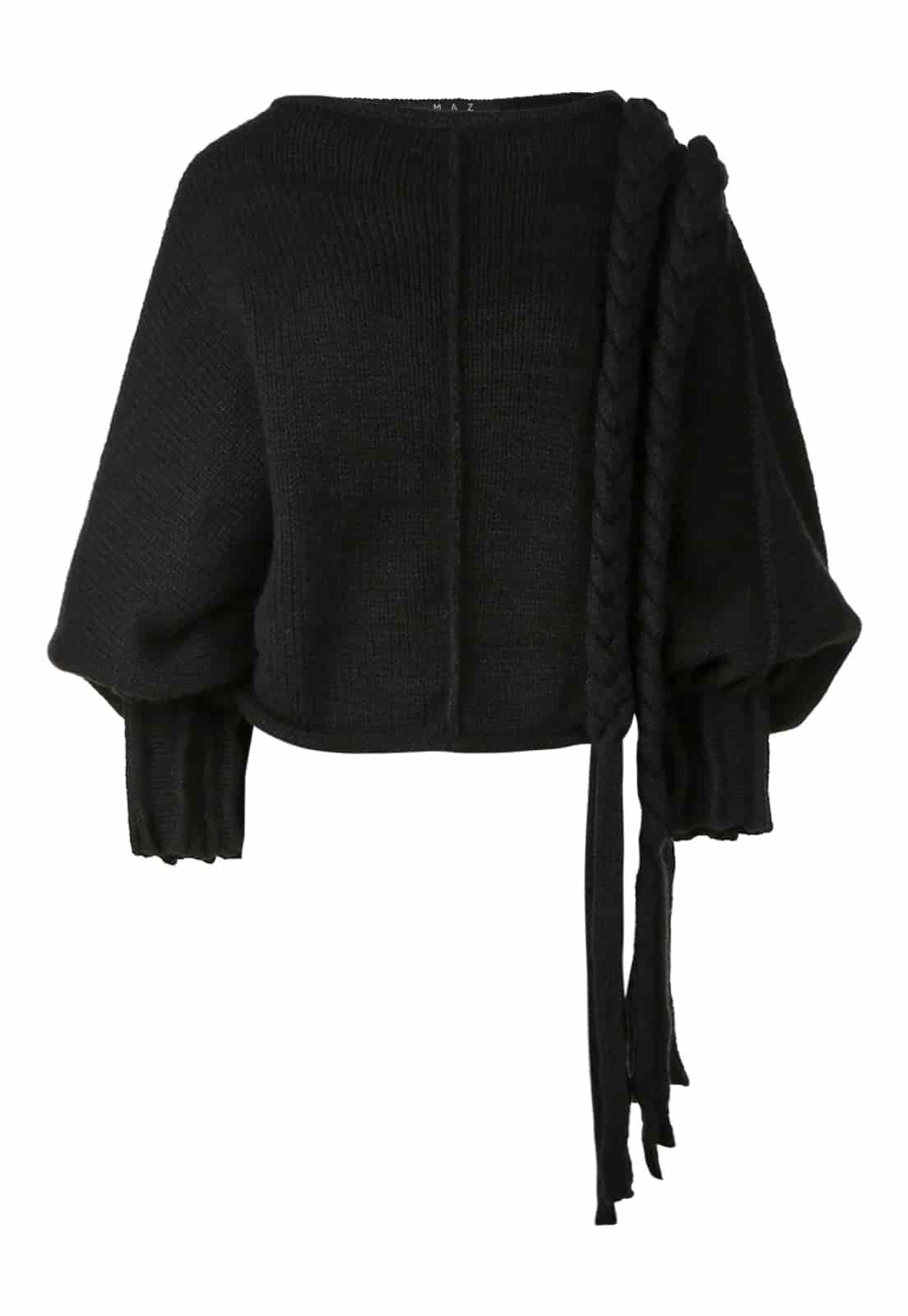 KNITTED SWEATER WITH LONG BRAIDS - miniatura 8