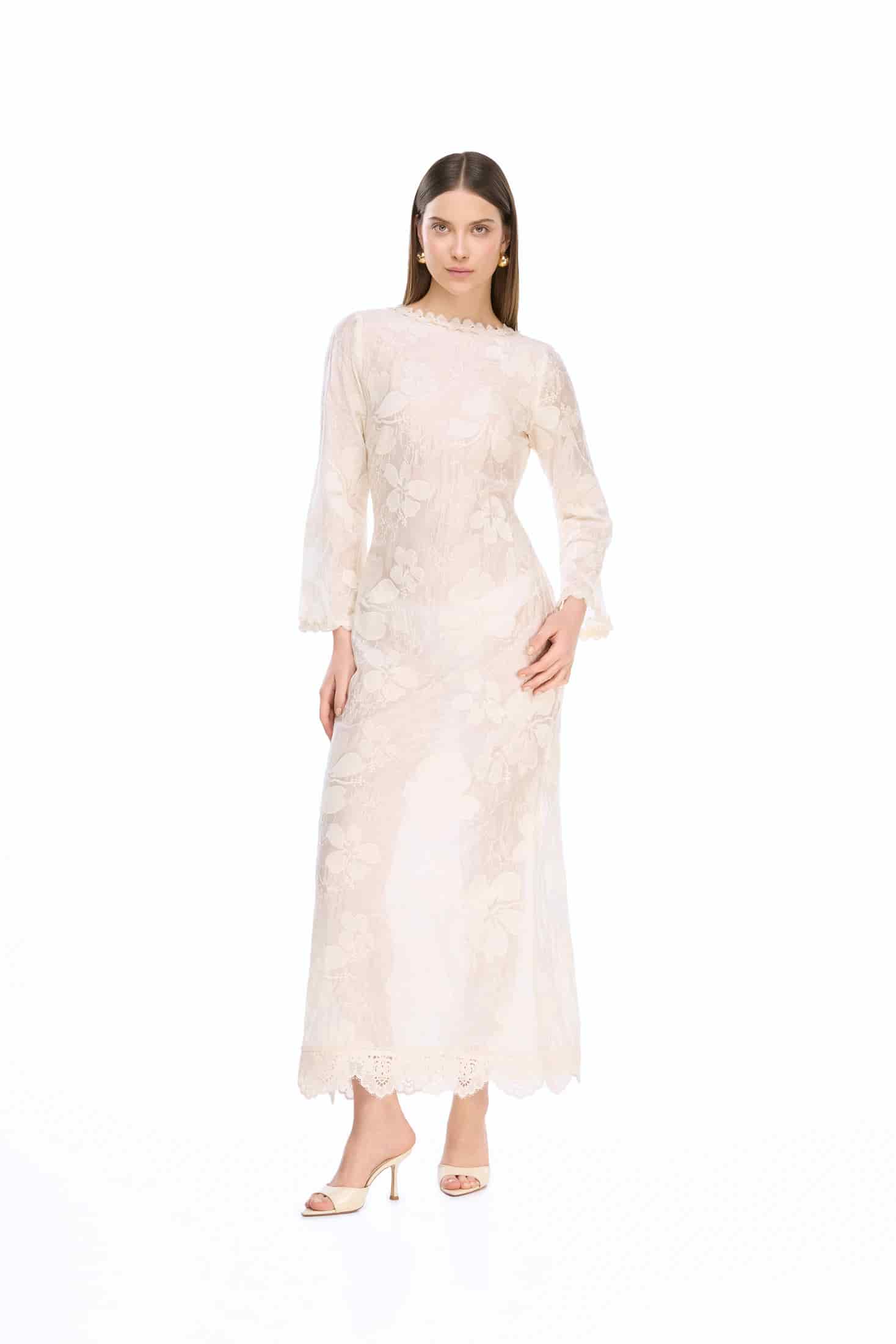 CELINE MAXI DRESS CREAM - miniatura 1