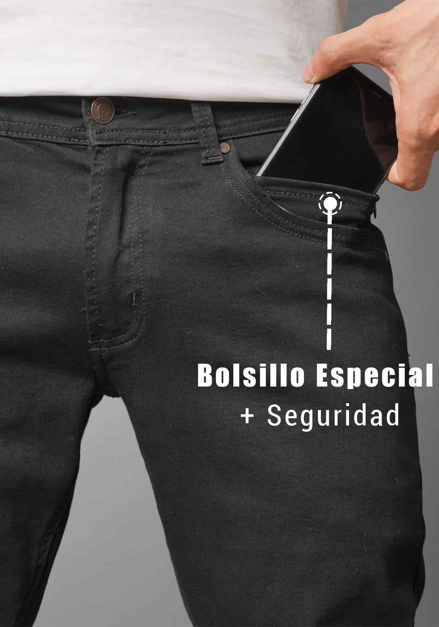 Jean para Hombre en Color Negro Mate Thunder - miniatura 2