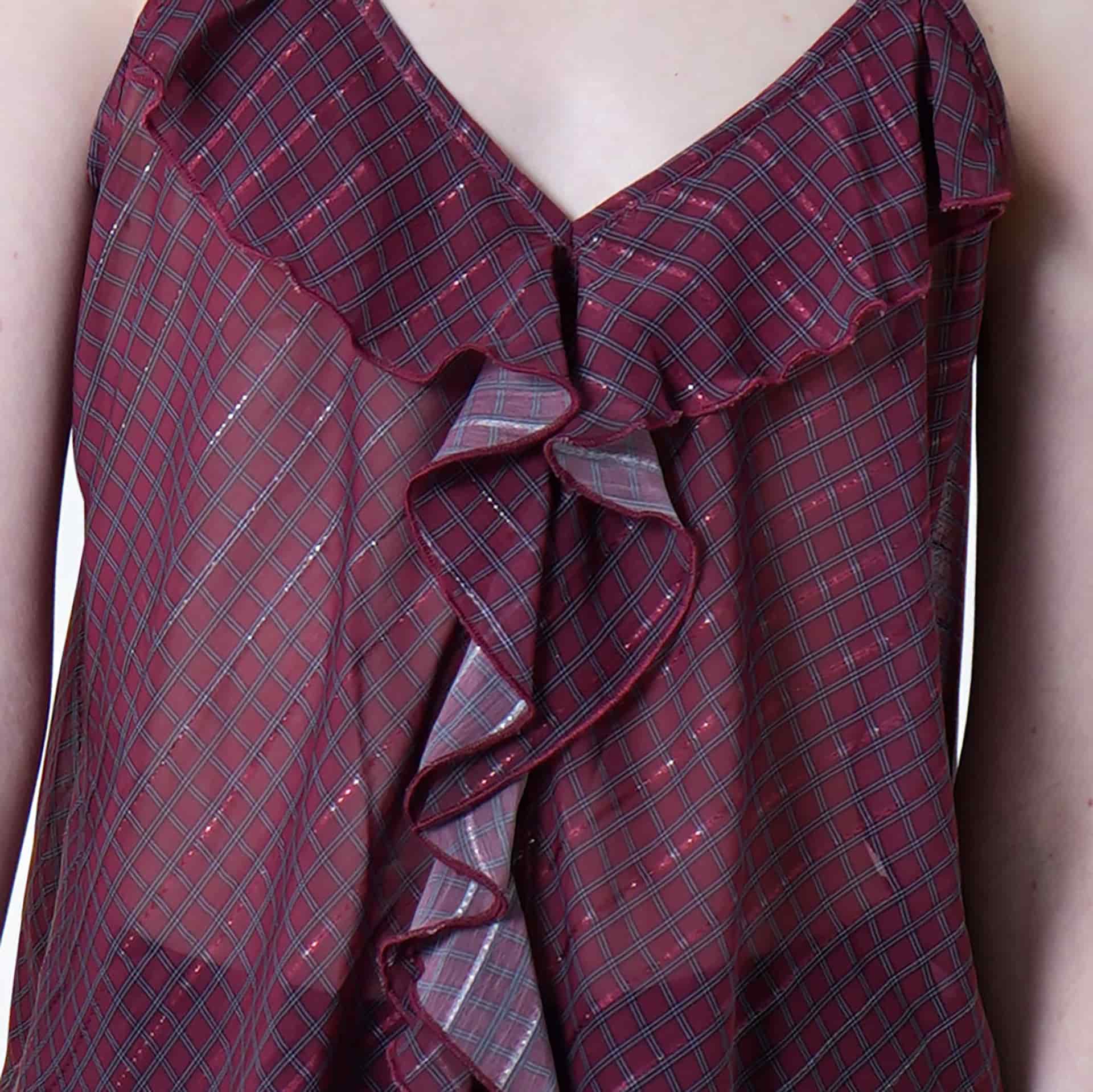 Blusa Cuello V Manga Tiras - miniatura 4