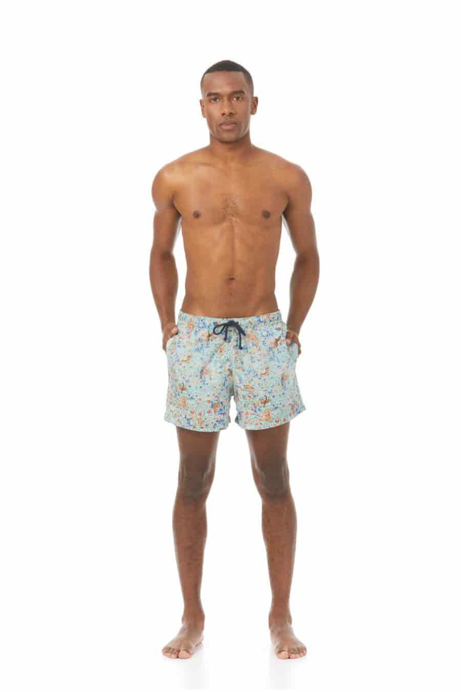 Men's swim trunk turquoise lorenzo - miniatura 2