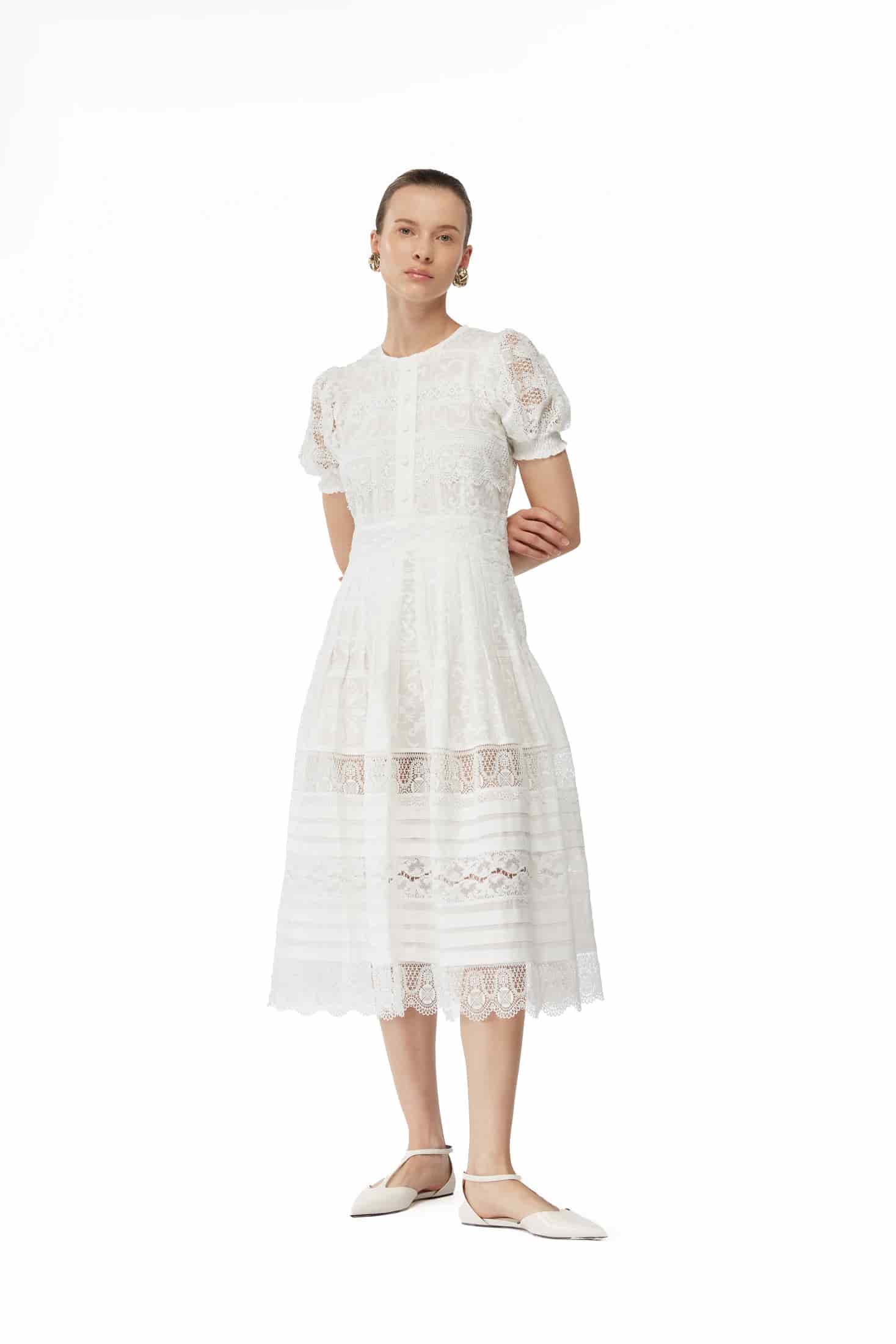 ETOILE MIDI DRESS WHITE - miniatura 1