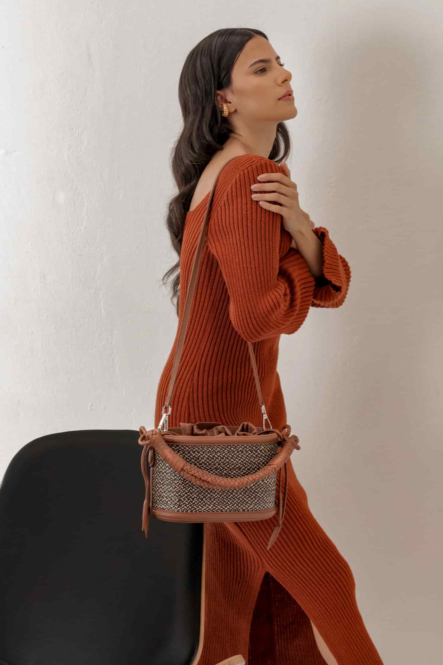 Caña Basket Bucket, Marbled Brown - miniatura 3