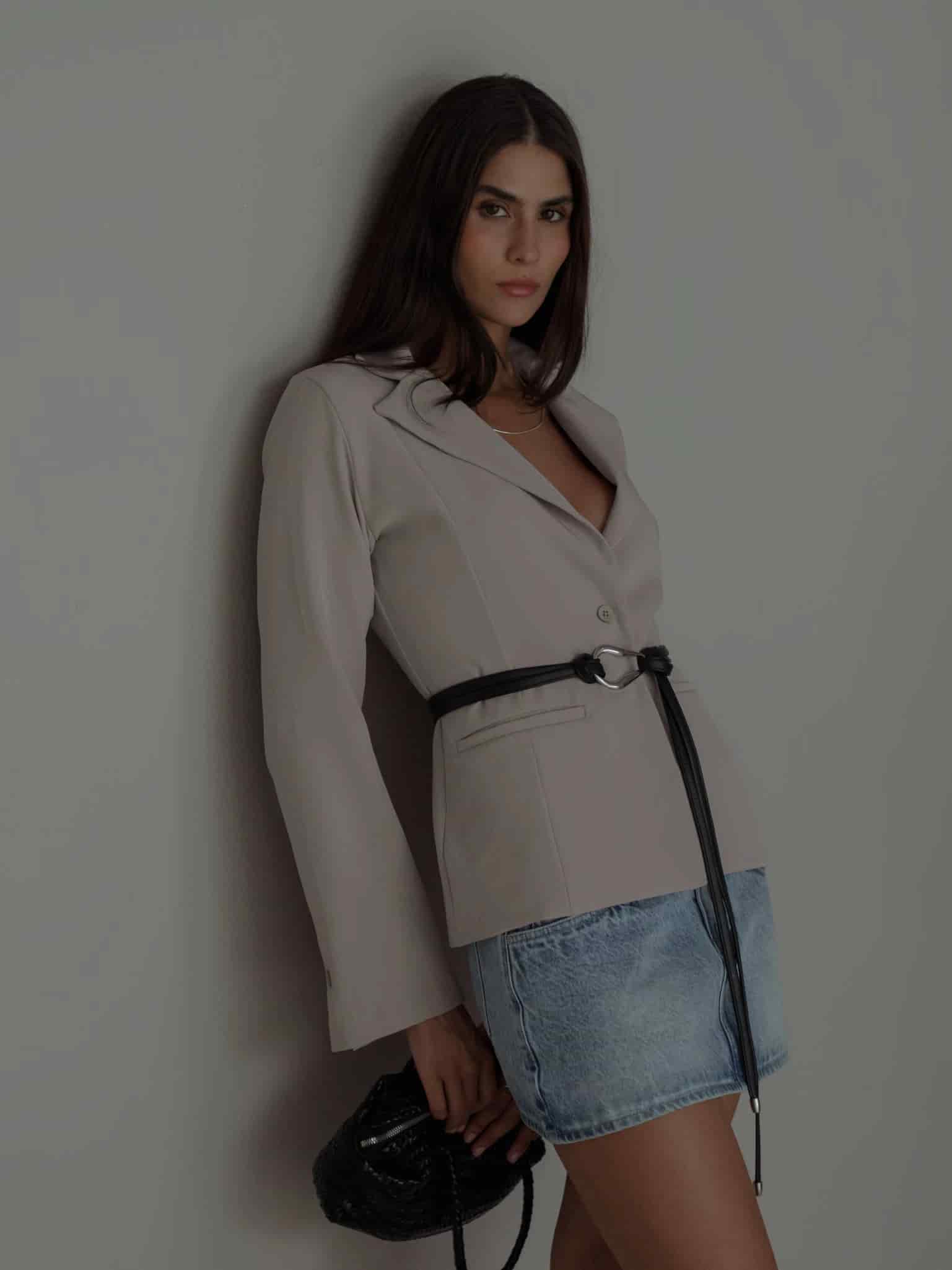 WAIST CLASSIC BLAZER - SAND - miniatura 1