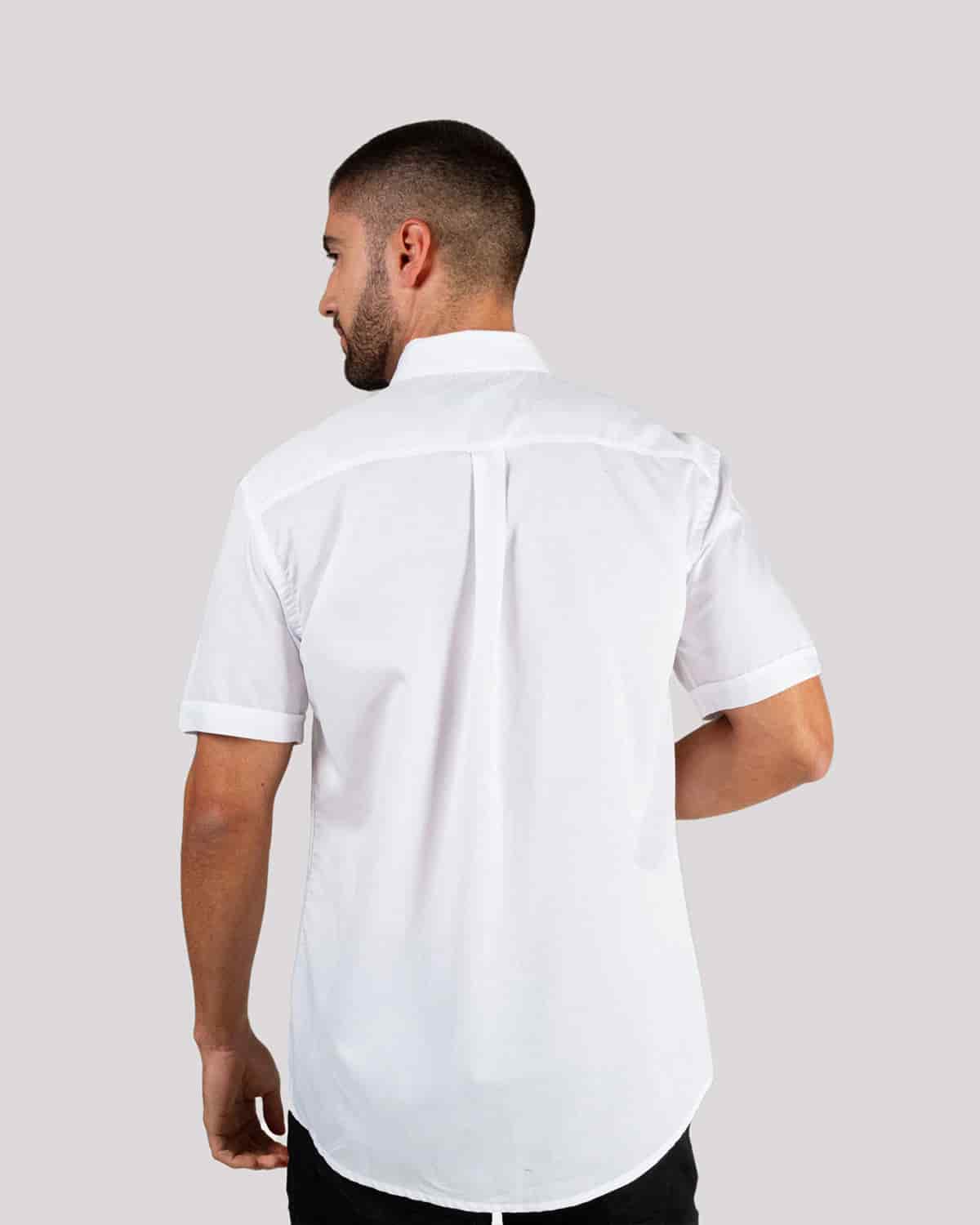 Camisa blanca manga corta para hombre - miniatura 4
