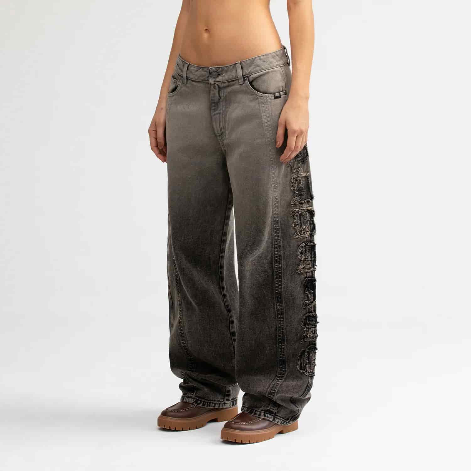 Barrel Denim Pants - Washed Black - miniatura 6
