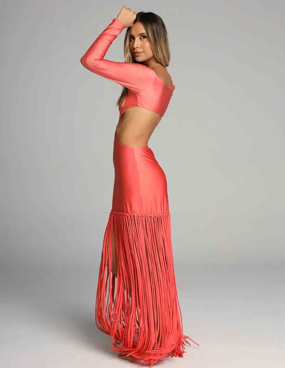 Vestido Aloha Salmon Flower - miniatura 3