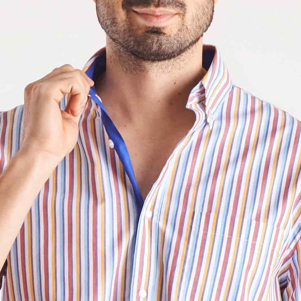 Camisa manga corta regular fit a rayas - miniatura 3