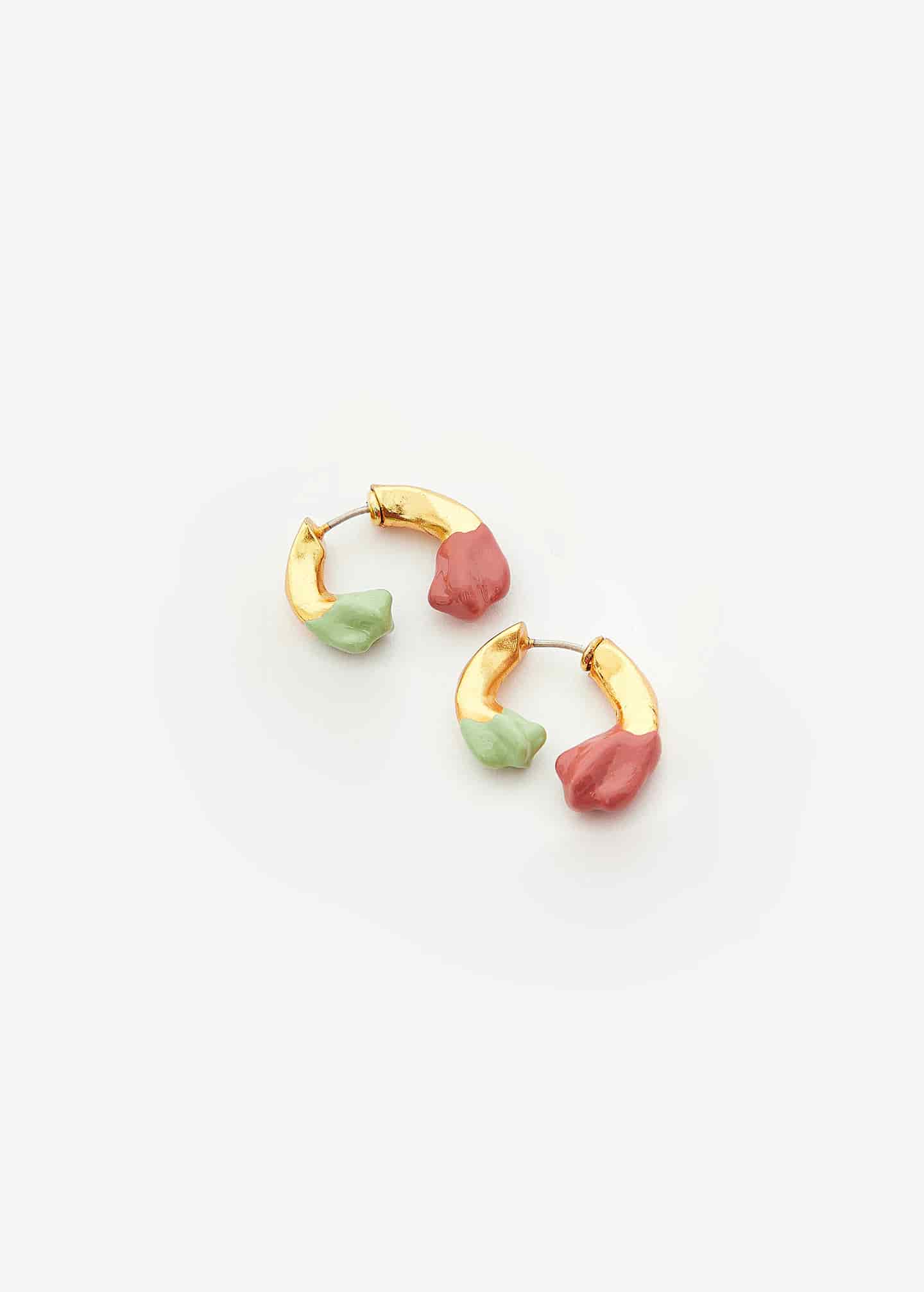 Mini Petal Curve Stud Pistacho - miniatura 4
