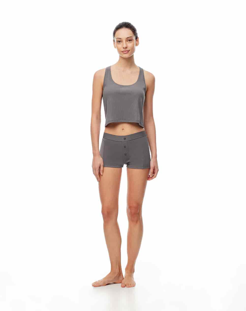 short + blusa de pijana mujer gris - miniatura 5